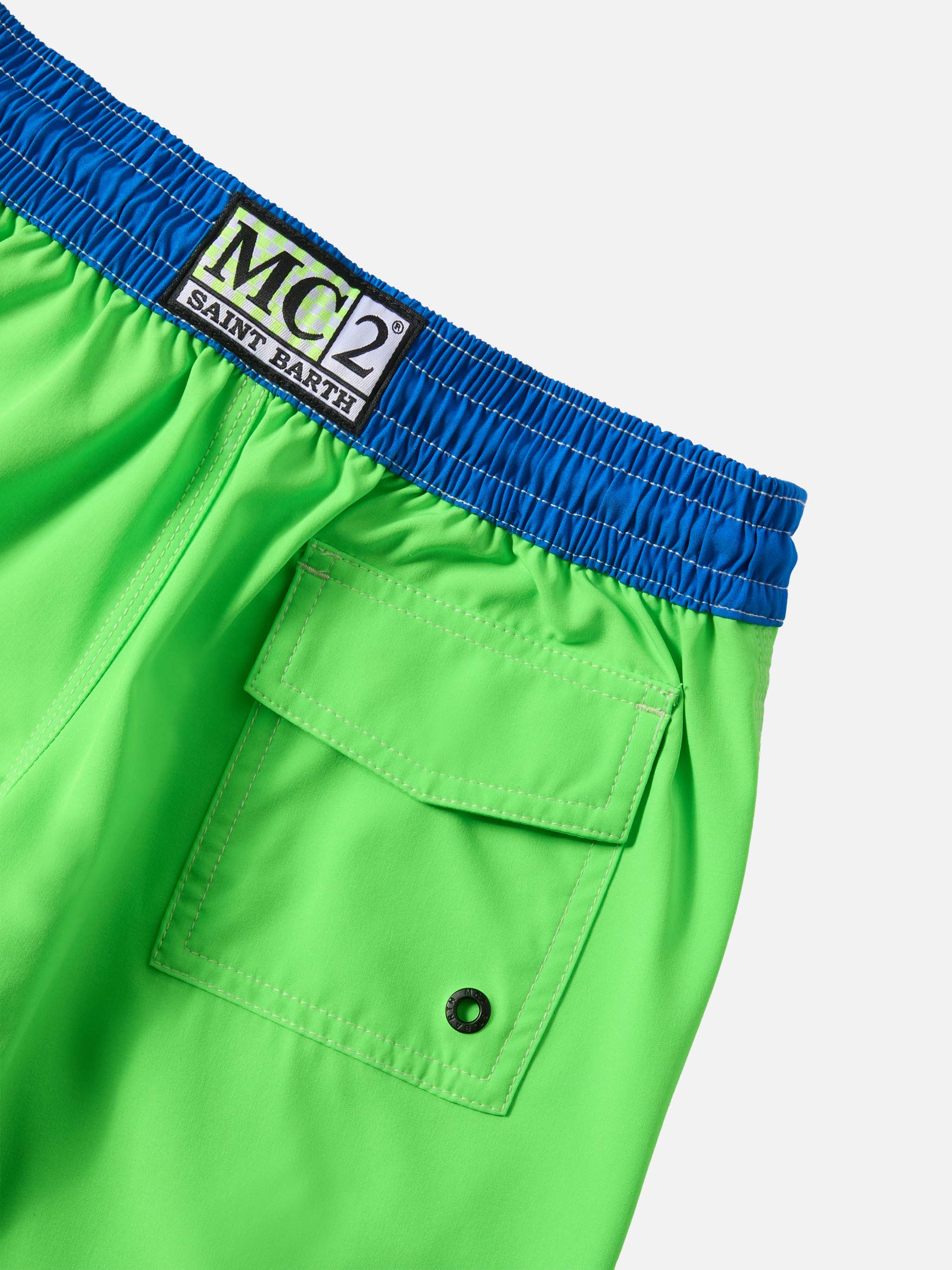 Costume mare Comfort Surf Jr in verde fluo e bluette - Image 3
