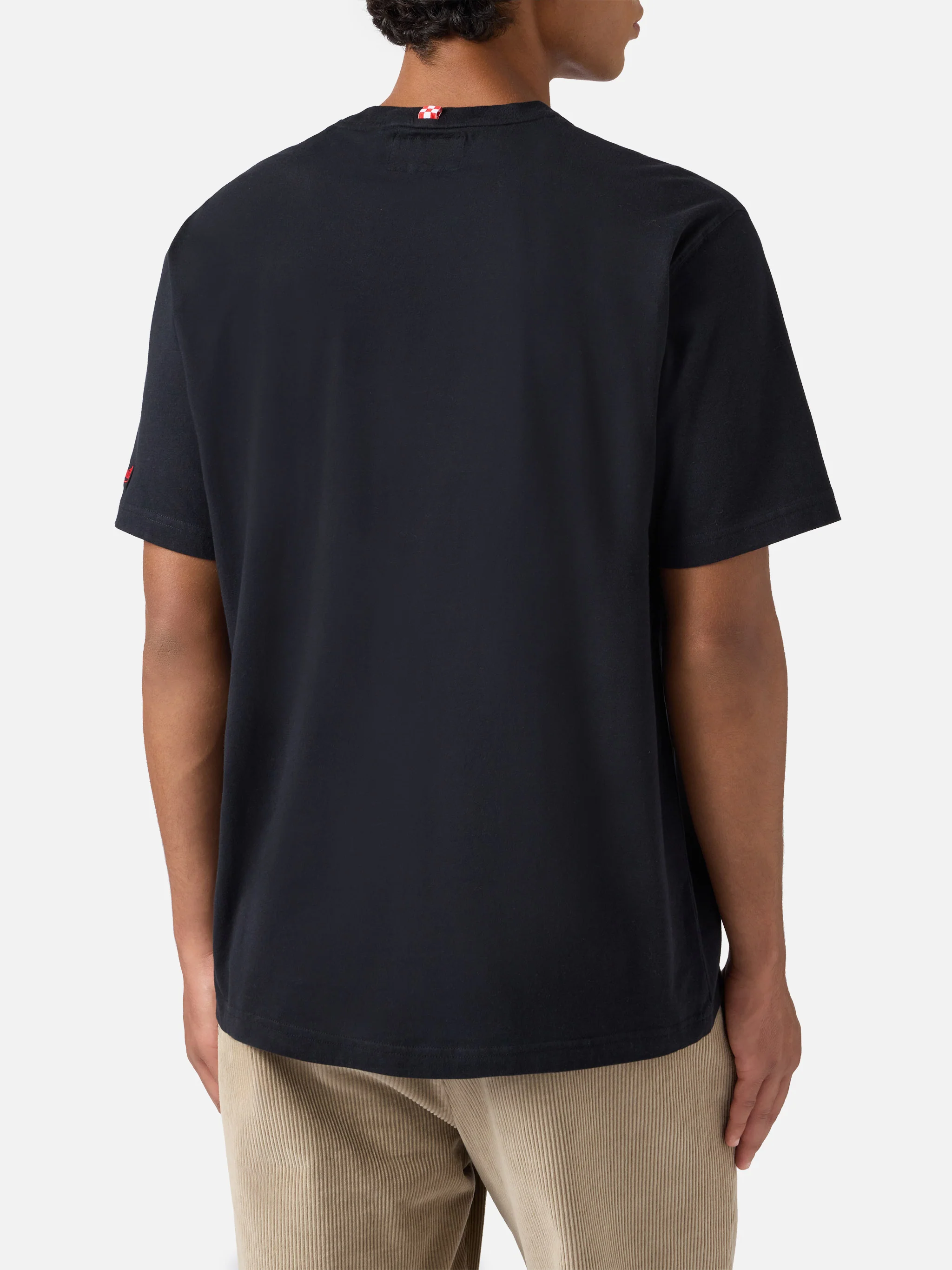 T-shirt Connor in cotone nero con ricamo sul taschino Panda is rare - Image 3