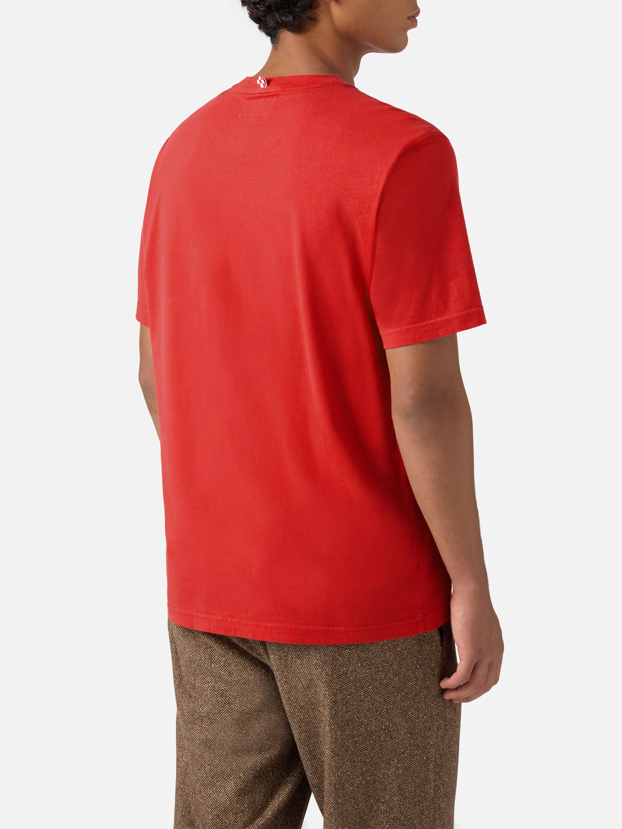 T-shirt Connor in cotone invernale rosso con ricamo sul taschino Dear Santa... - Image 4