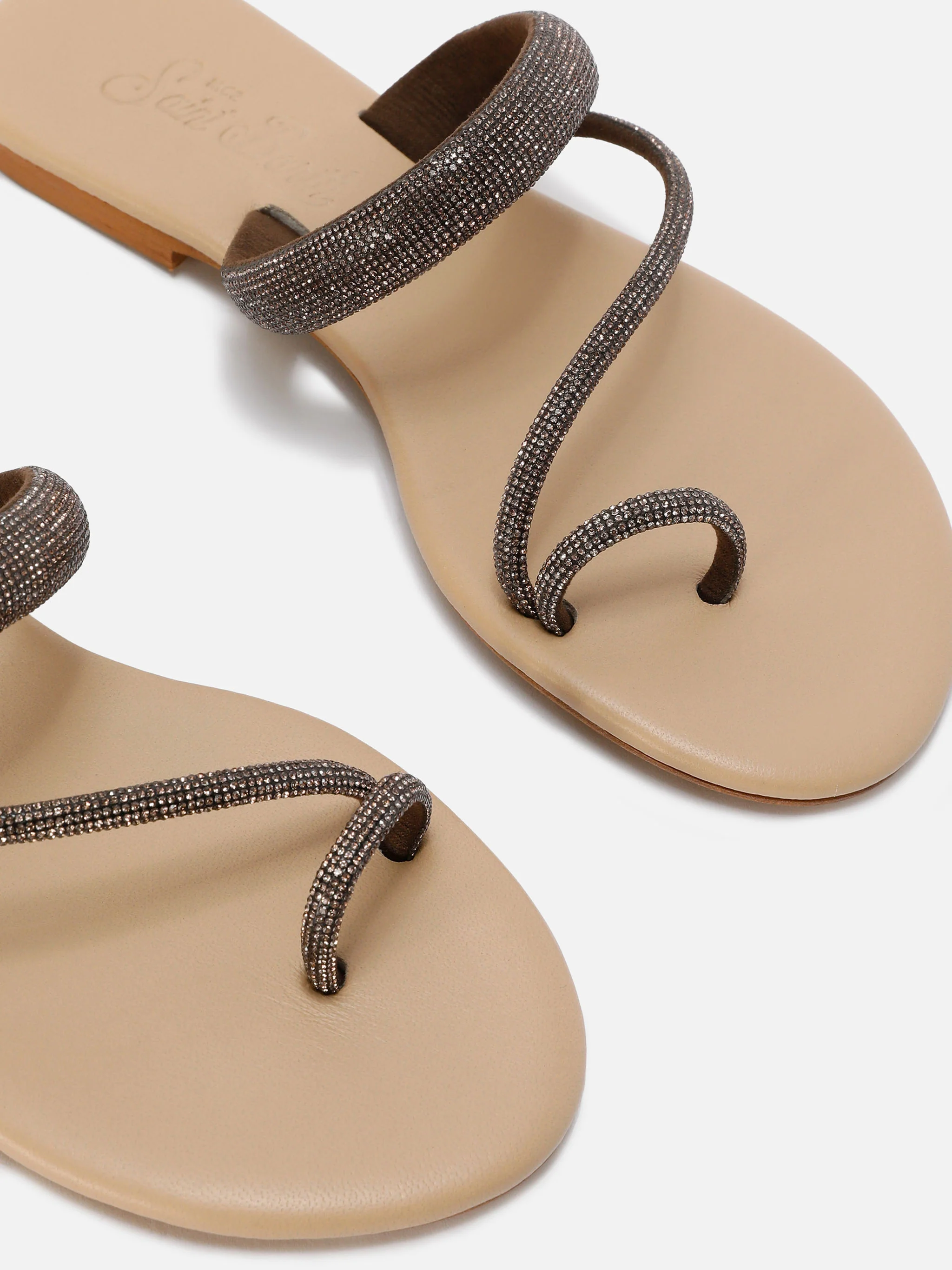 Sandalo Cora Ring Sandal con strass marroni - Image 2