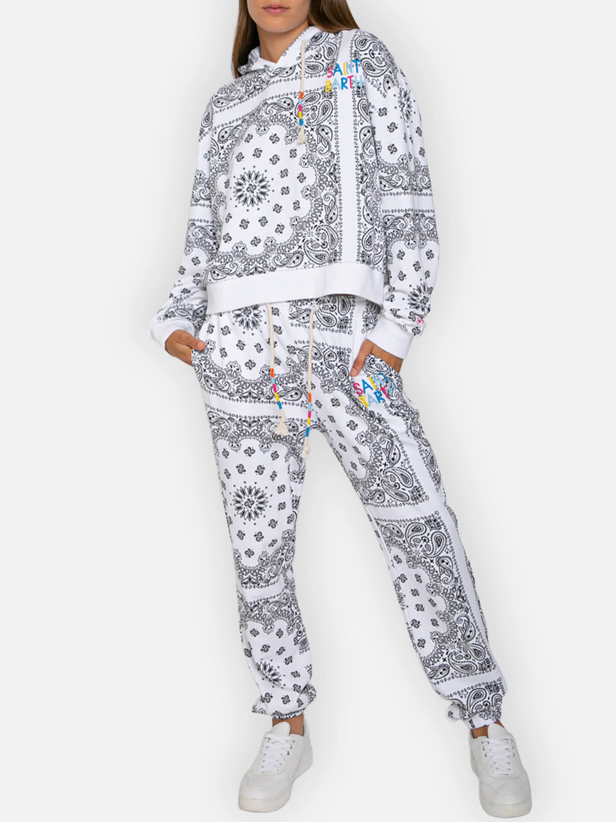 Joggers bandana in cotone con ricamo Saint Barth - Image 2