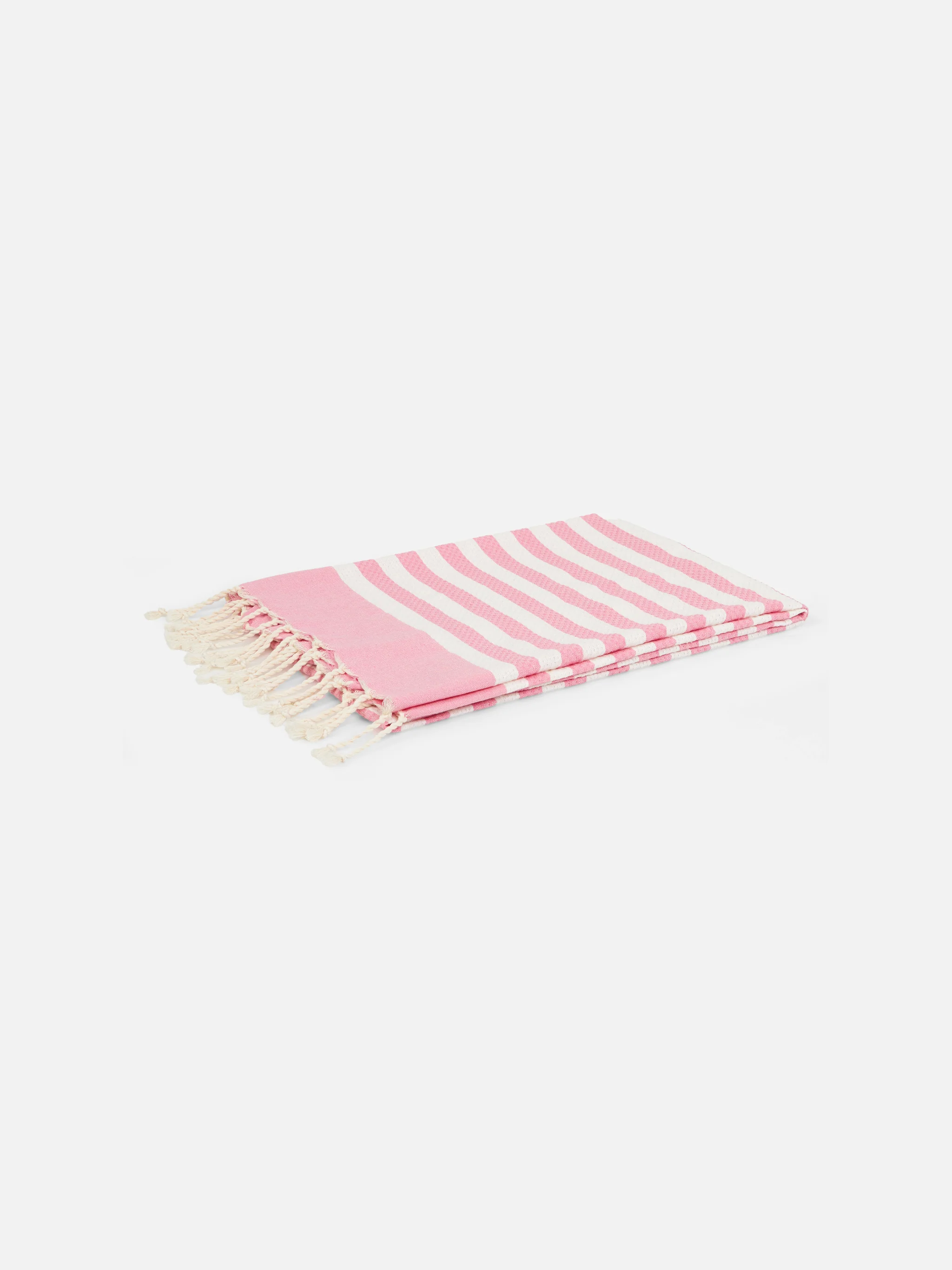 Telo mare in cotone Fouta con stampa a righe rosa - Image 2
