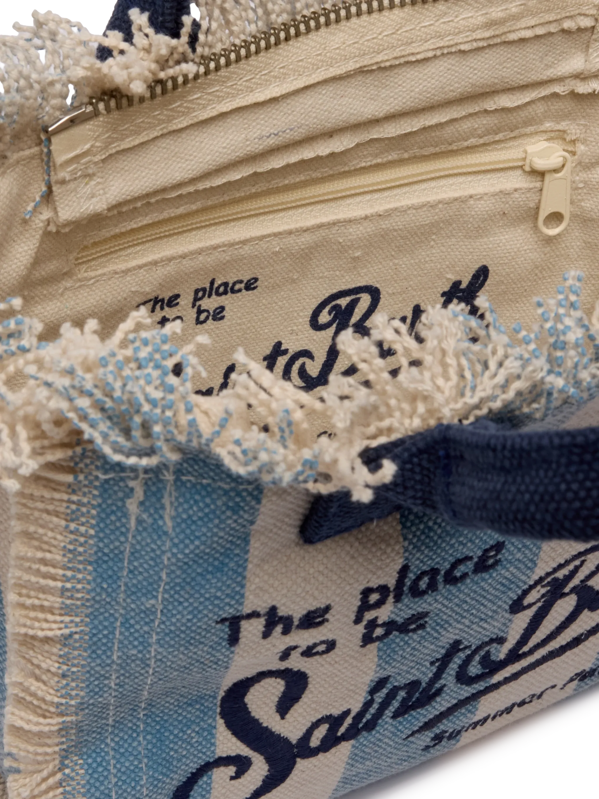 Borsa Mini Vanity in canvas di cotone con stampa a righe - Image 4