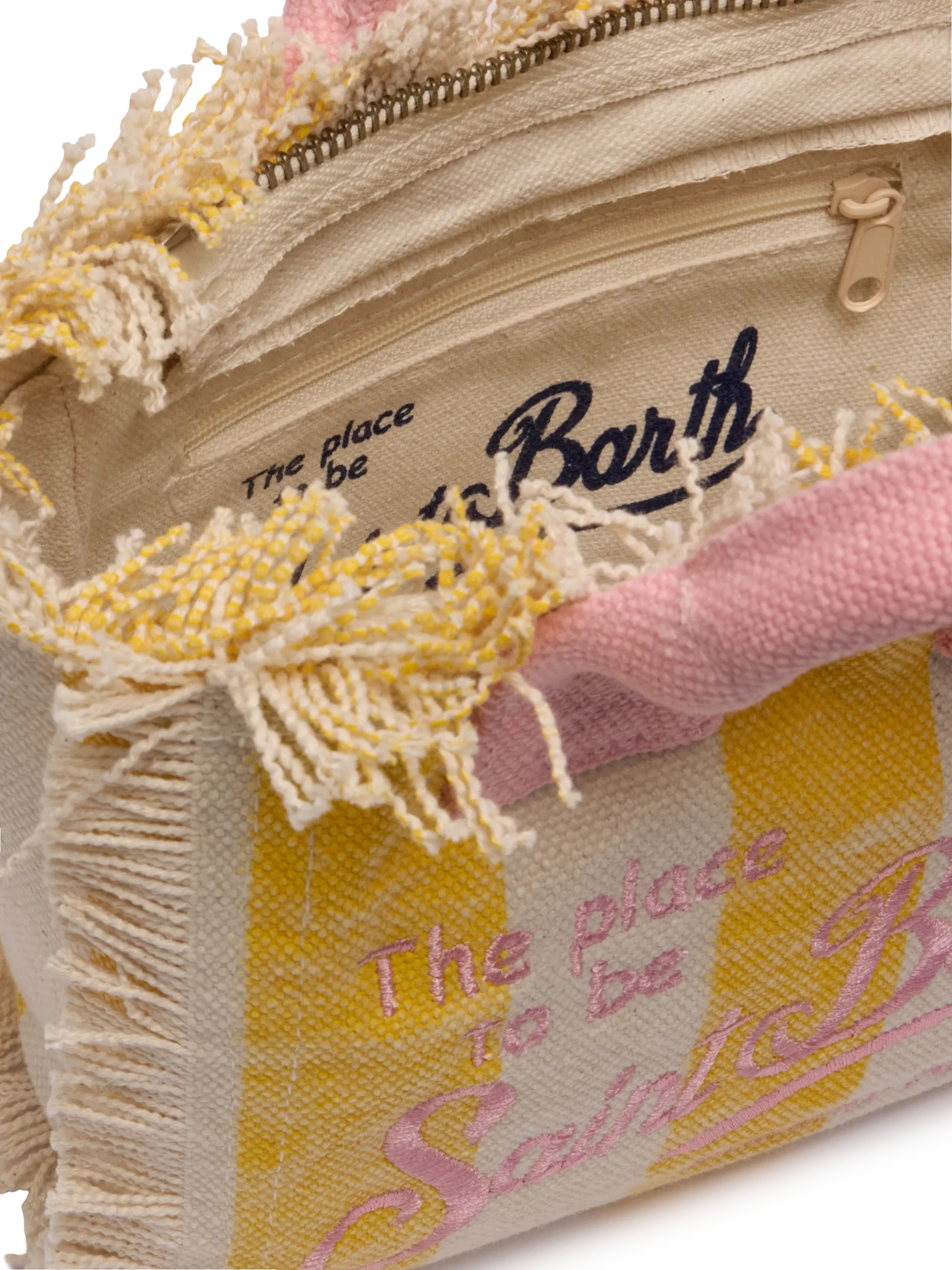 Borsa Mini Vanity in canvas di cotone con stampa a righe - Image 4
