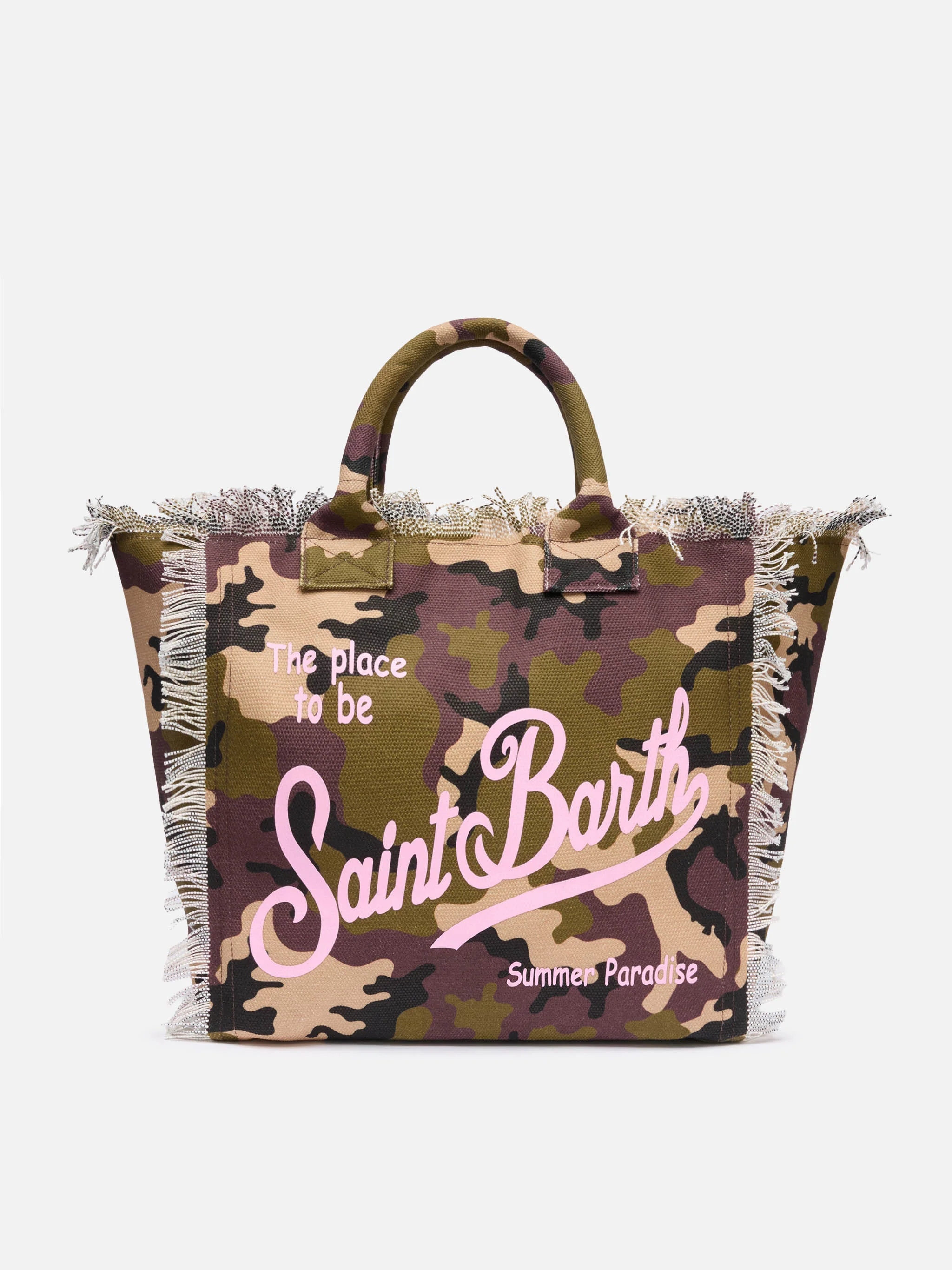 Borsa a spalla Vanity in canvas di cotone con stampa camouflage - Image 7