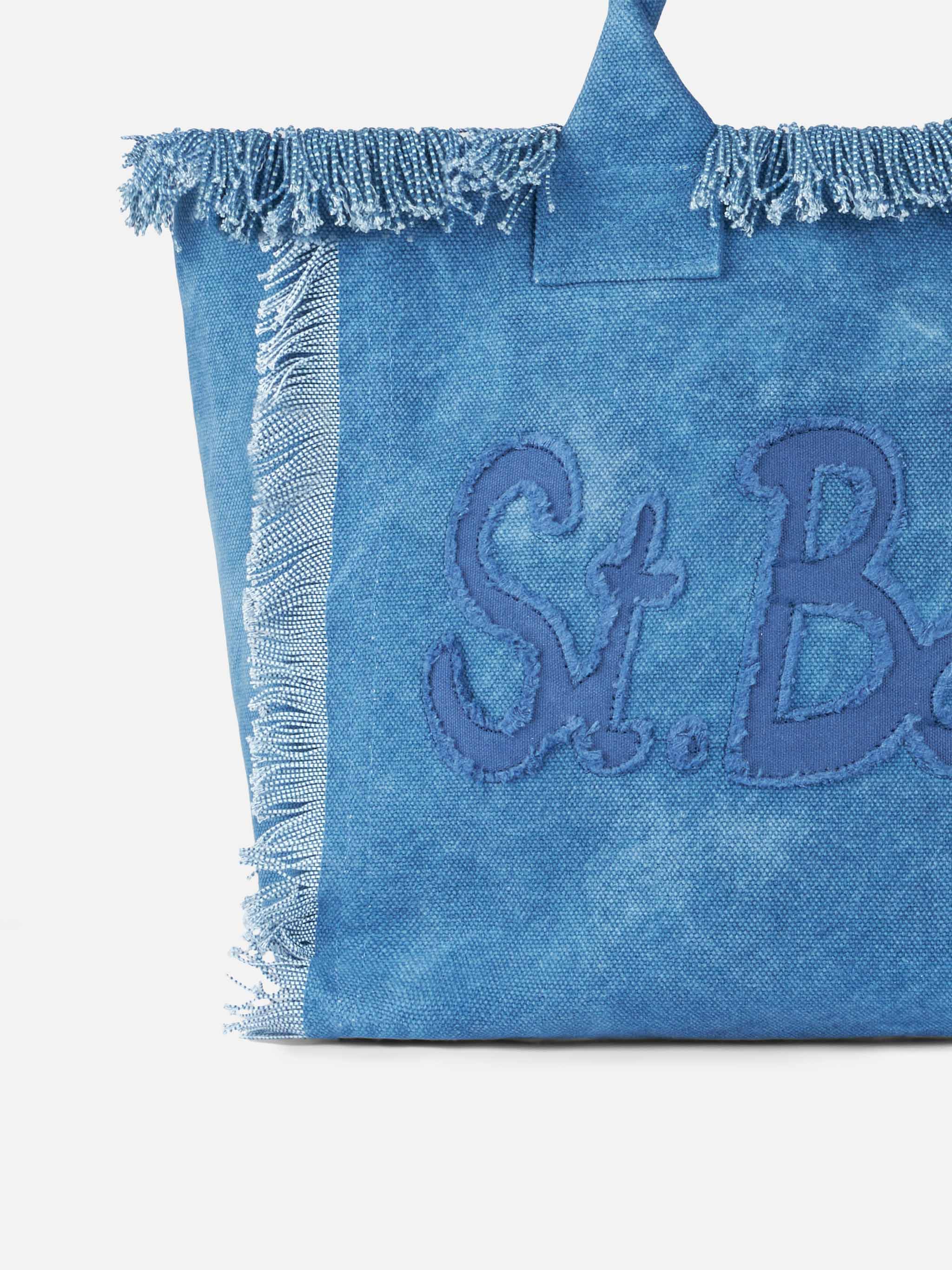 Borsa a spalla Vanity in canvas di cotone con patch logo Saint Barth - Image 4
