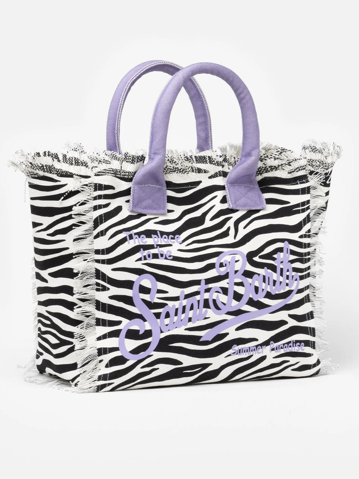 Borsa a spalla Vanity in canvas di cotone con stampa zebrata - Image 4