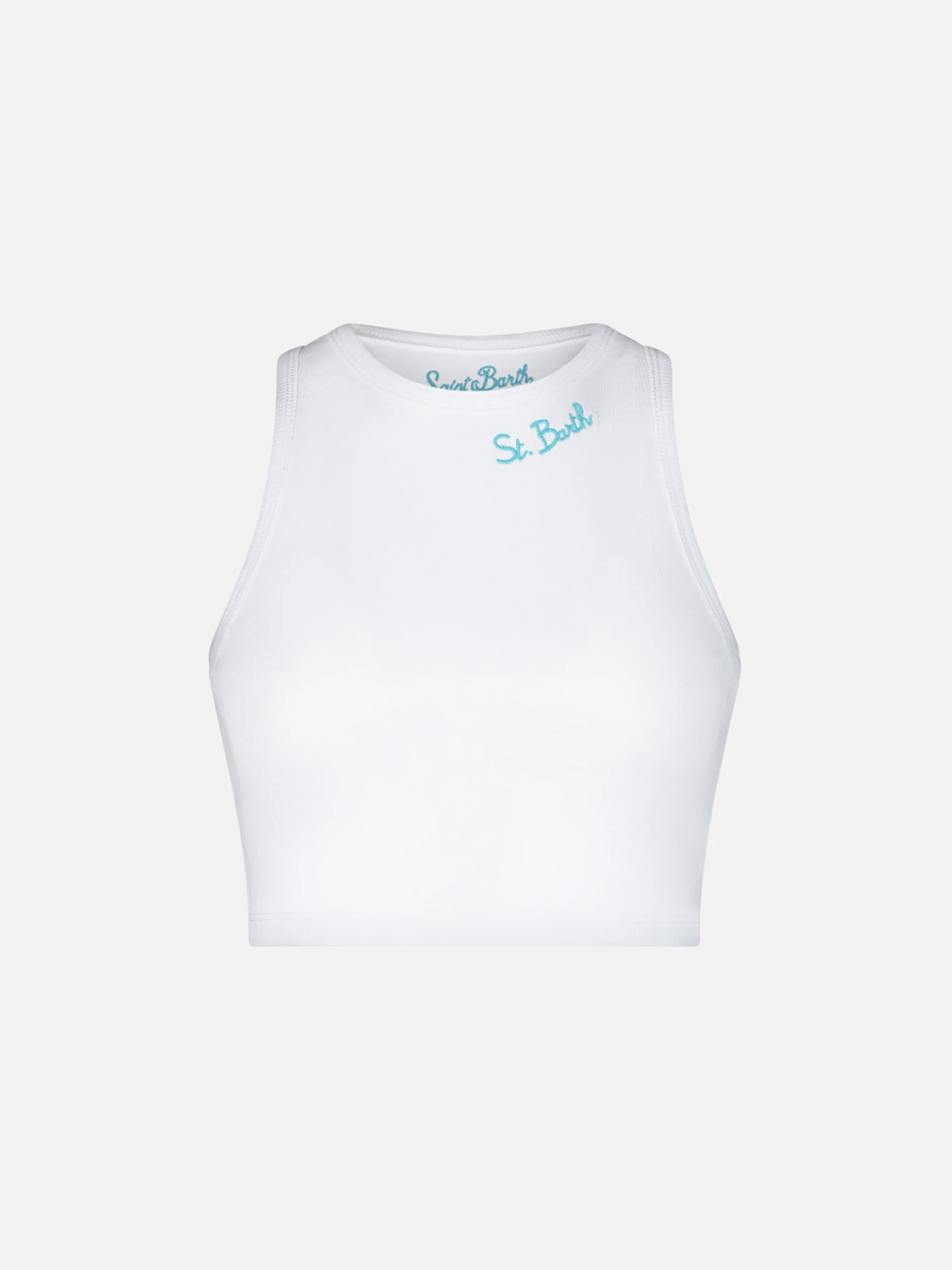 Canotta crop in cotone con ricamo St. Barth | MELISSA SATTA EDIZIONE SPECIALE - Image 4