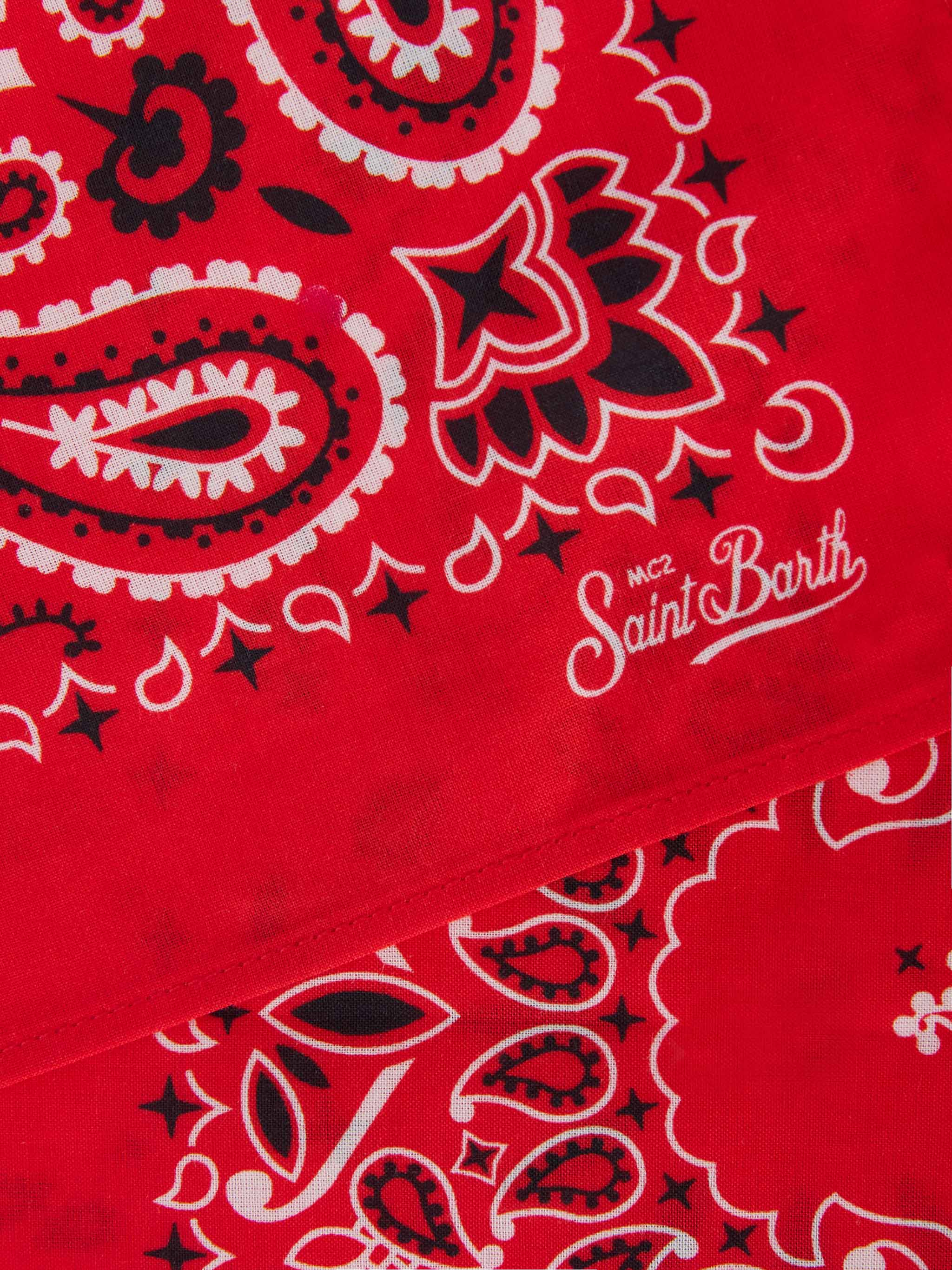 Foulard con stampa bandana rossa - Image 3