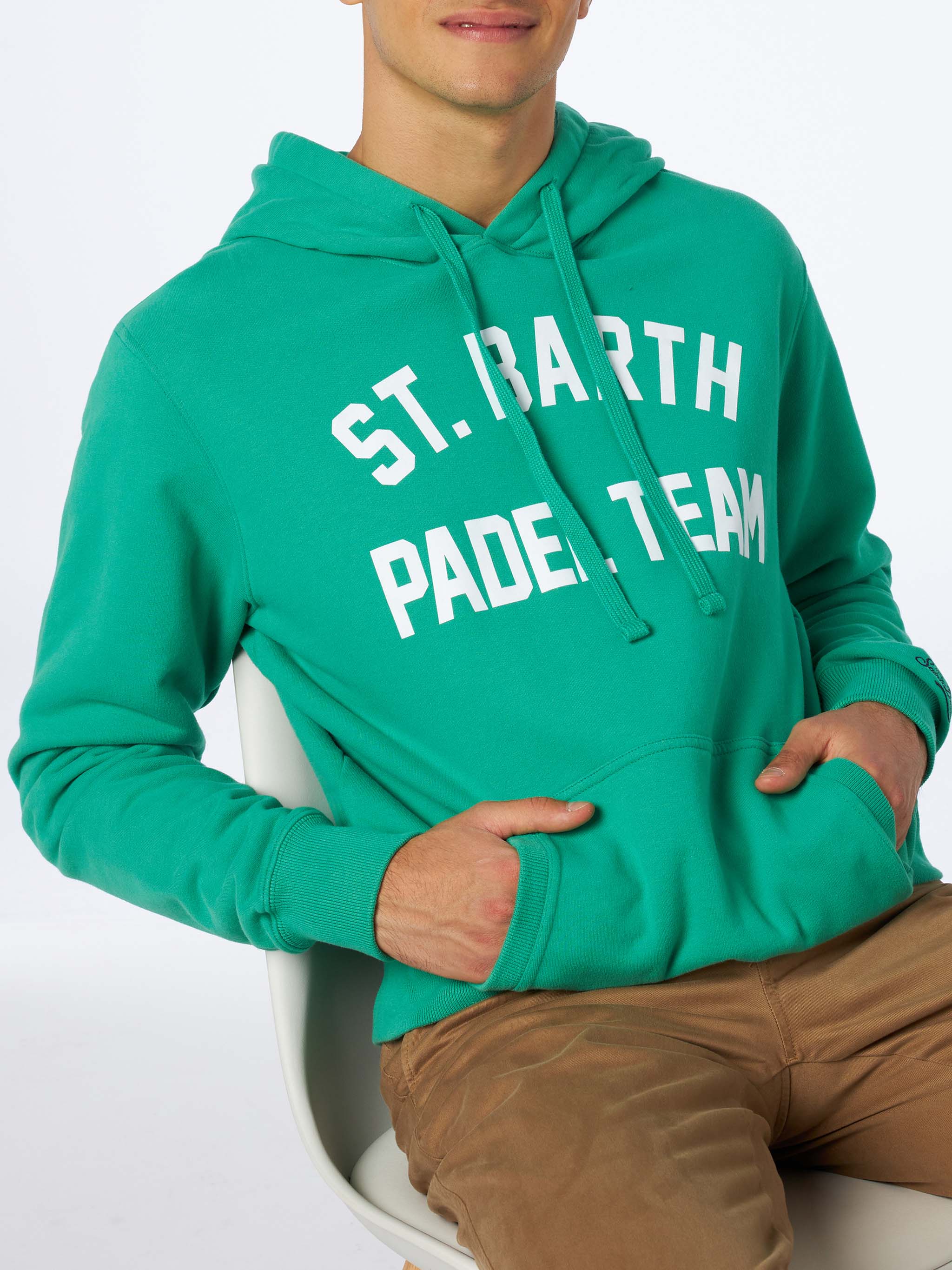 Felpa in cotone con cappuccio con stampa St. Barth Padel Team - Image 3