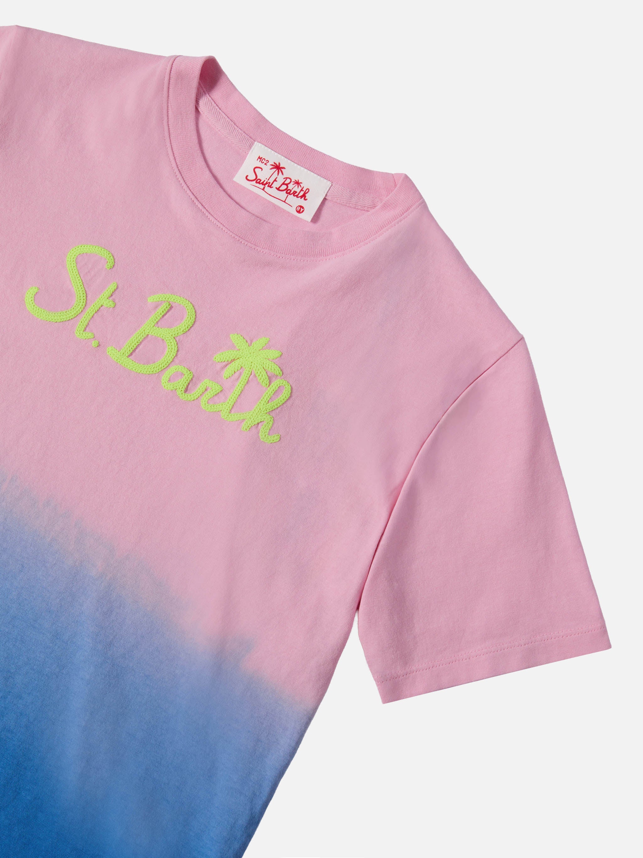 T-shirt in jersey di cotone Portofino Jr con stampa tie-dye - Image 2