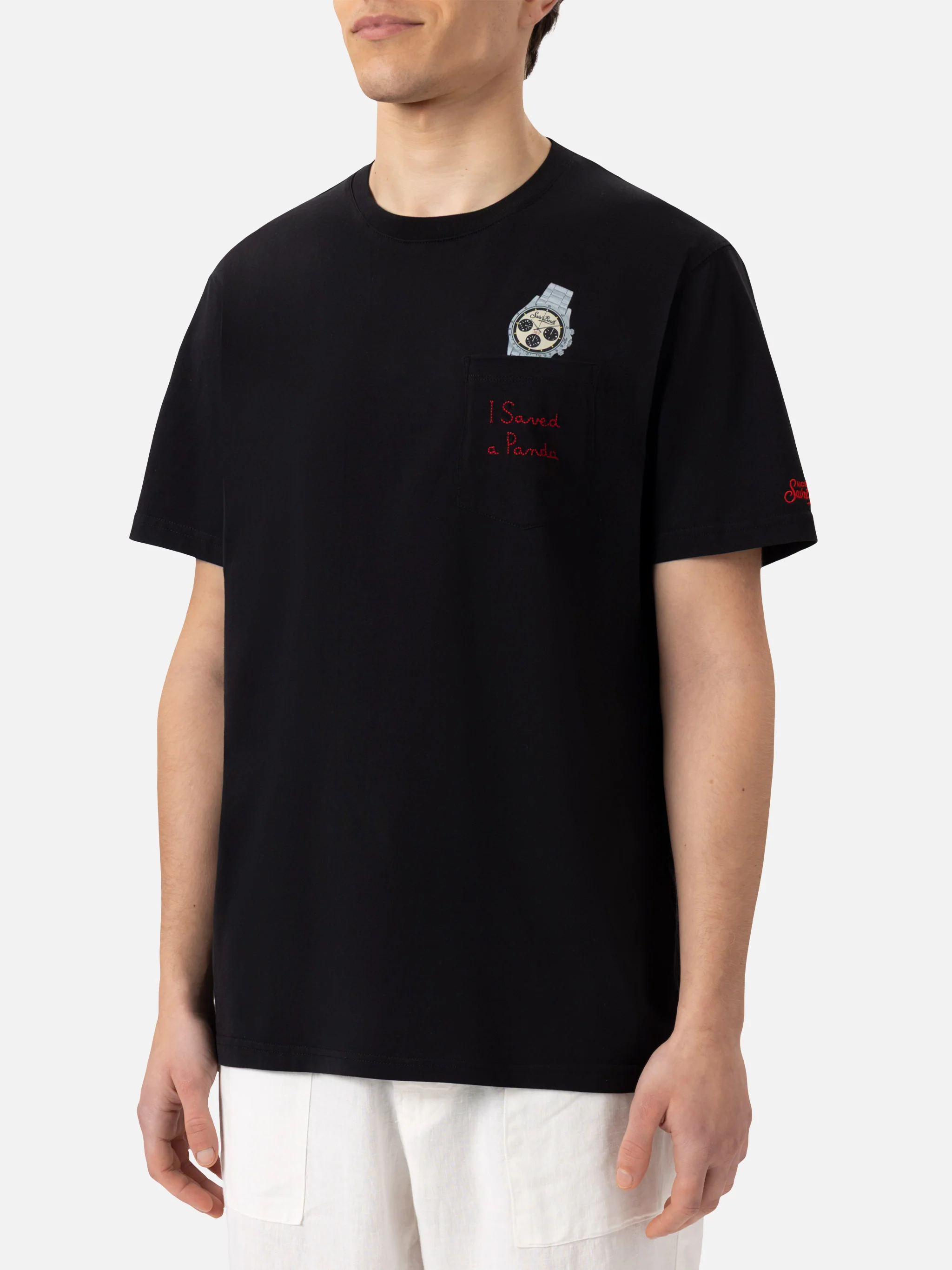 Tshirt in cotone Austin con ricamo e stampa orologio - Image 3