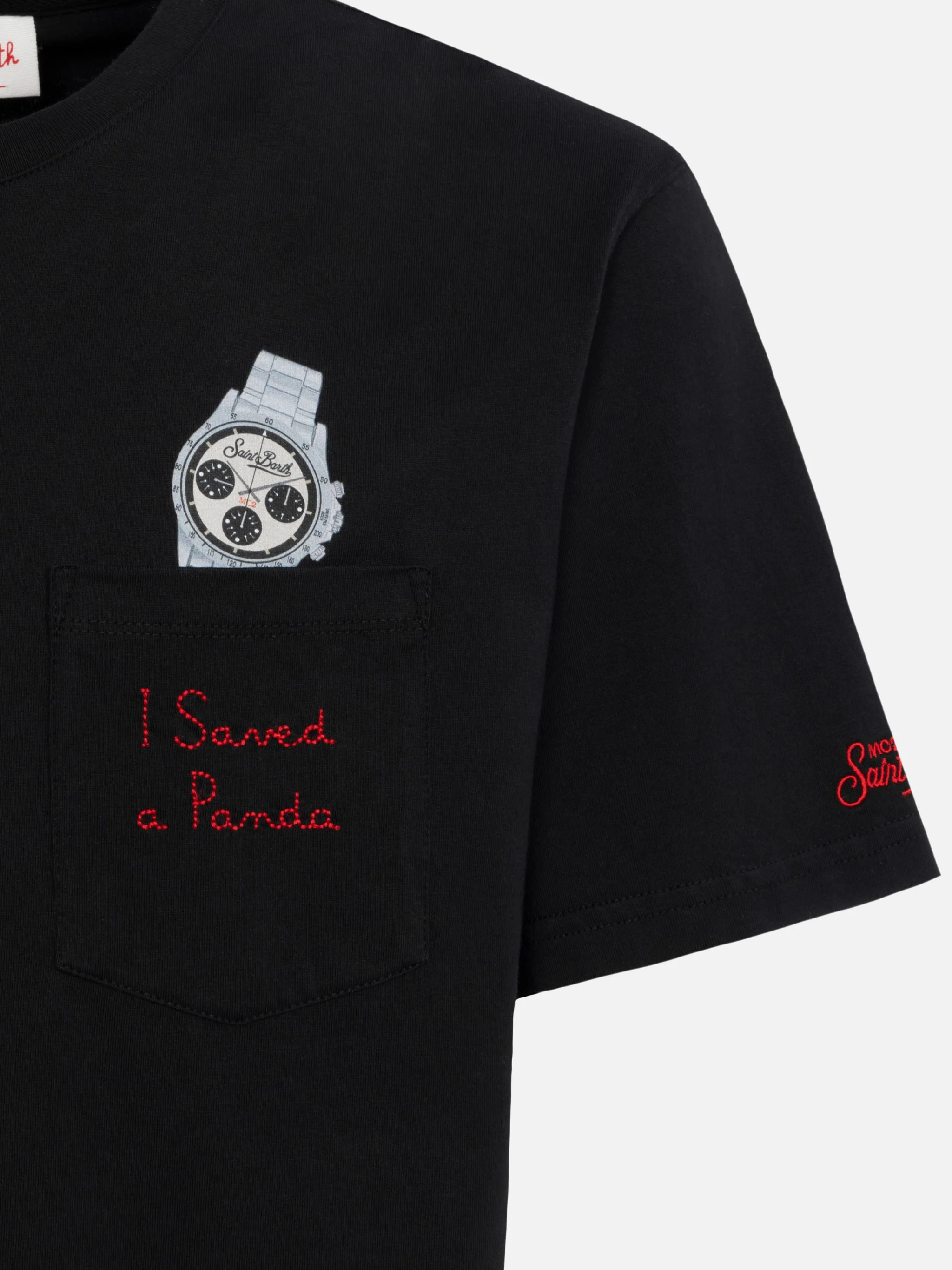 Tshirt in cotone Austin con ricamo e stampa orologio - Image 5