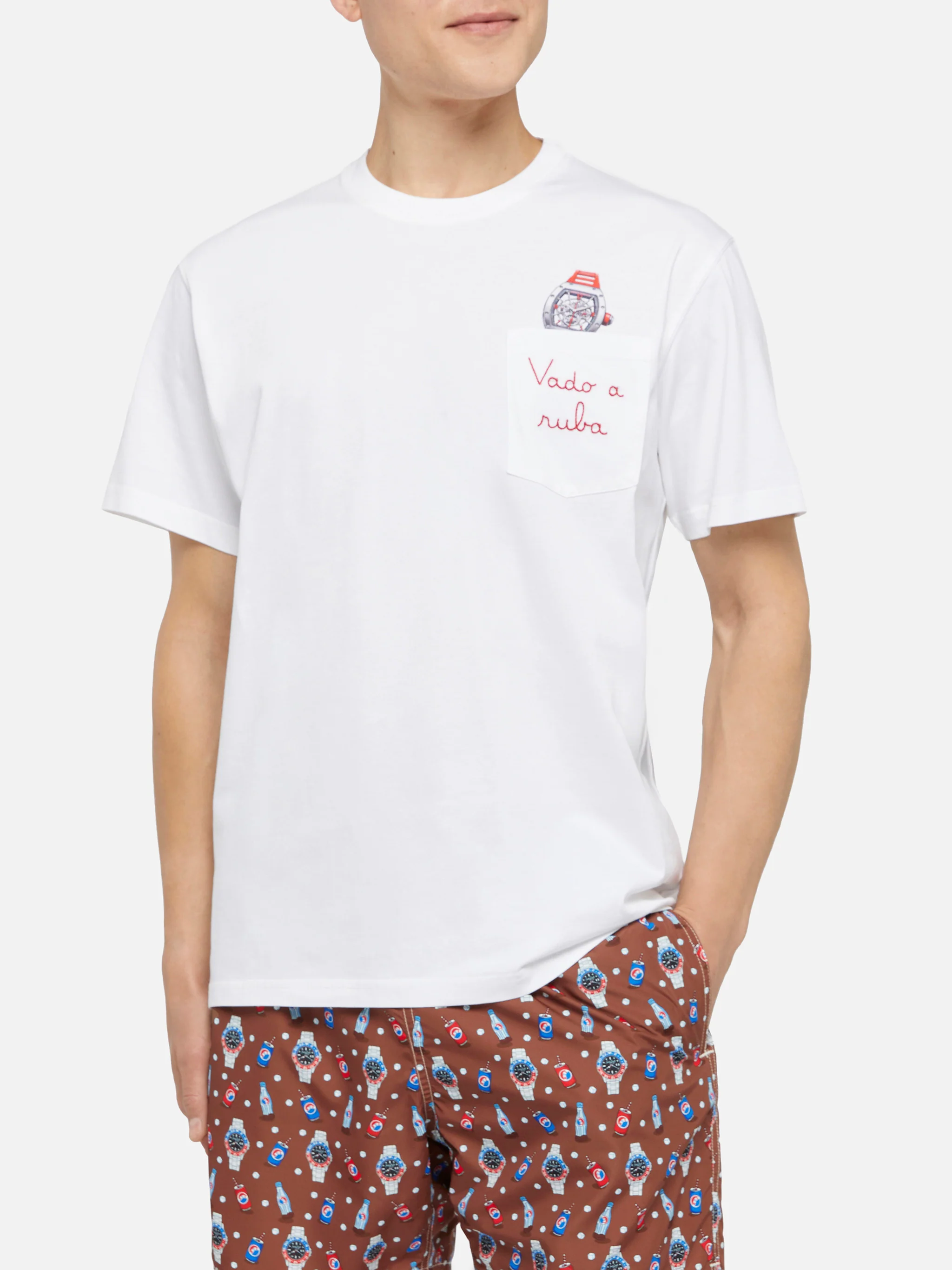 Tshirt in cotone Austin con ricamo e stampa orologio - Image 3