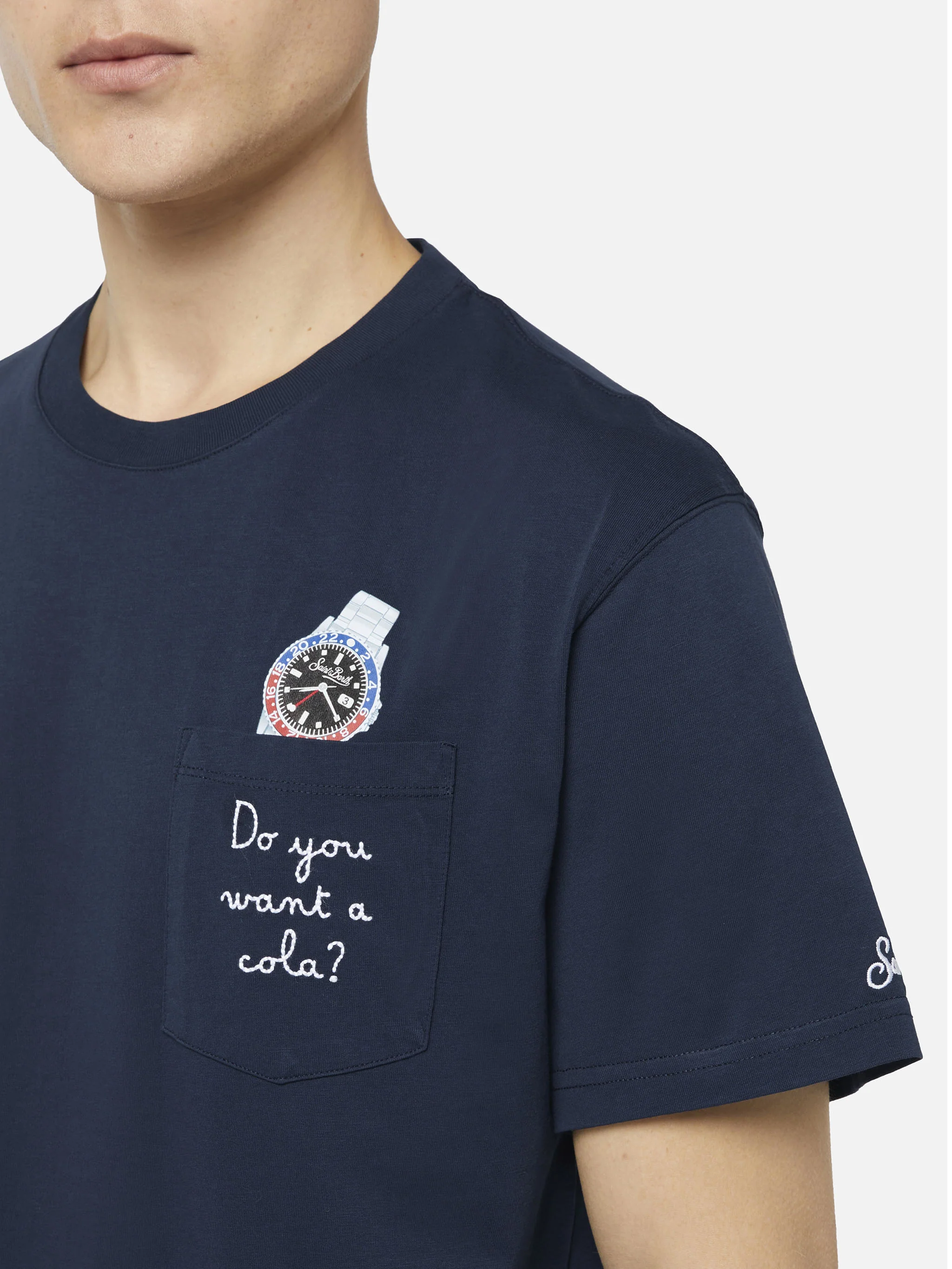 Tshirt in cotone Austin con ricamo e stampa orologio - Image 2