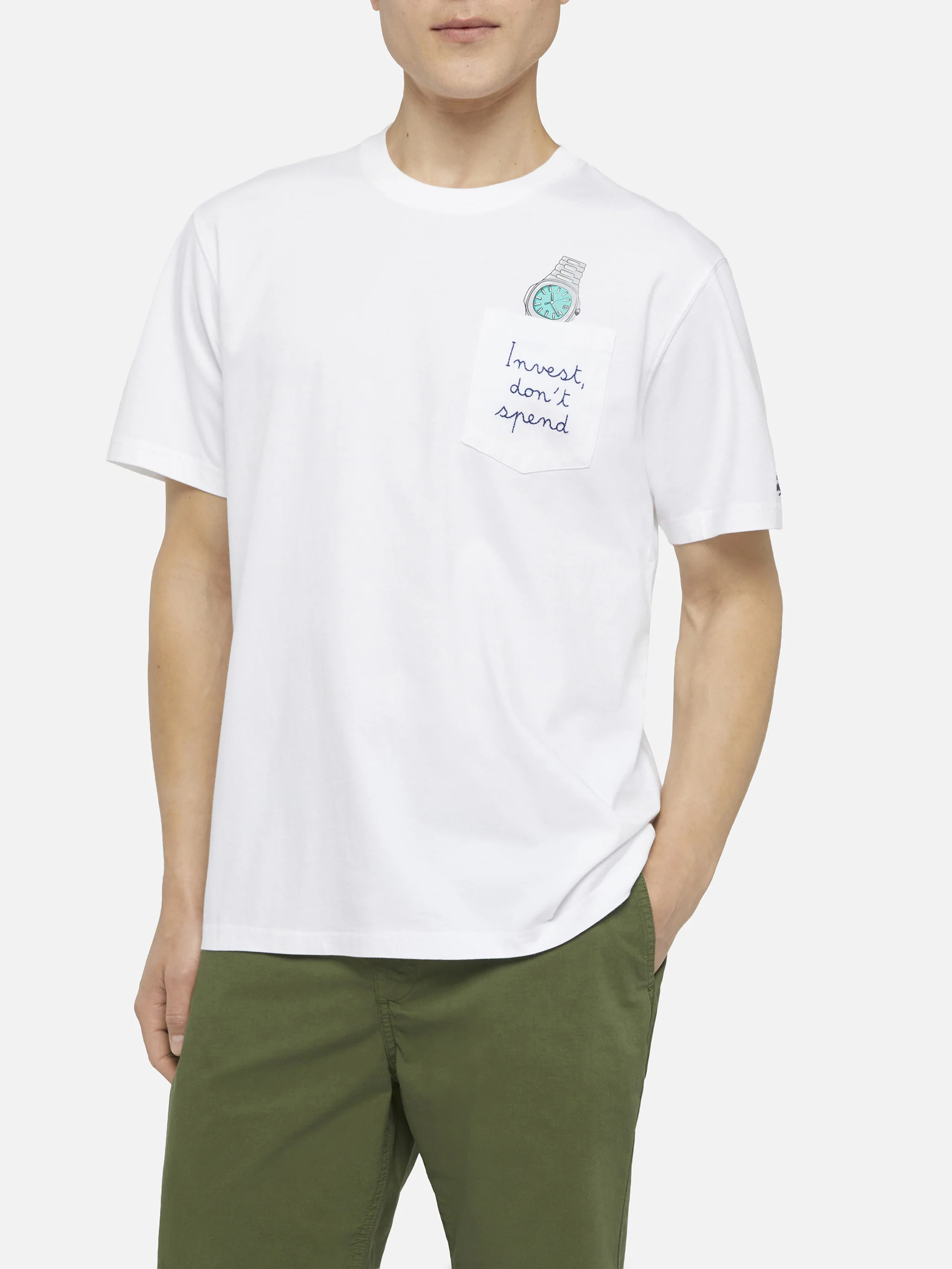 Tshirt in cotone Austin con ricamo e stampa orologio - Image 3