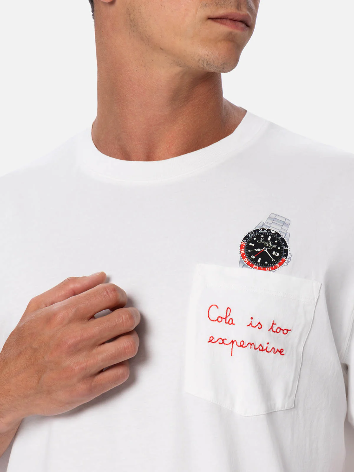 Tshirt in cotone Austin con ricamo e stampa orologio - Image 2
