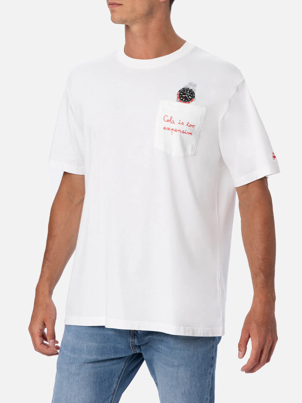 Tshirt in cotone Austin con ricamo e stampa orologio - Image 3