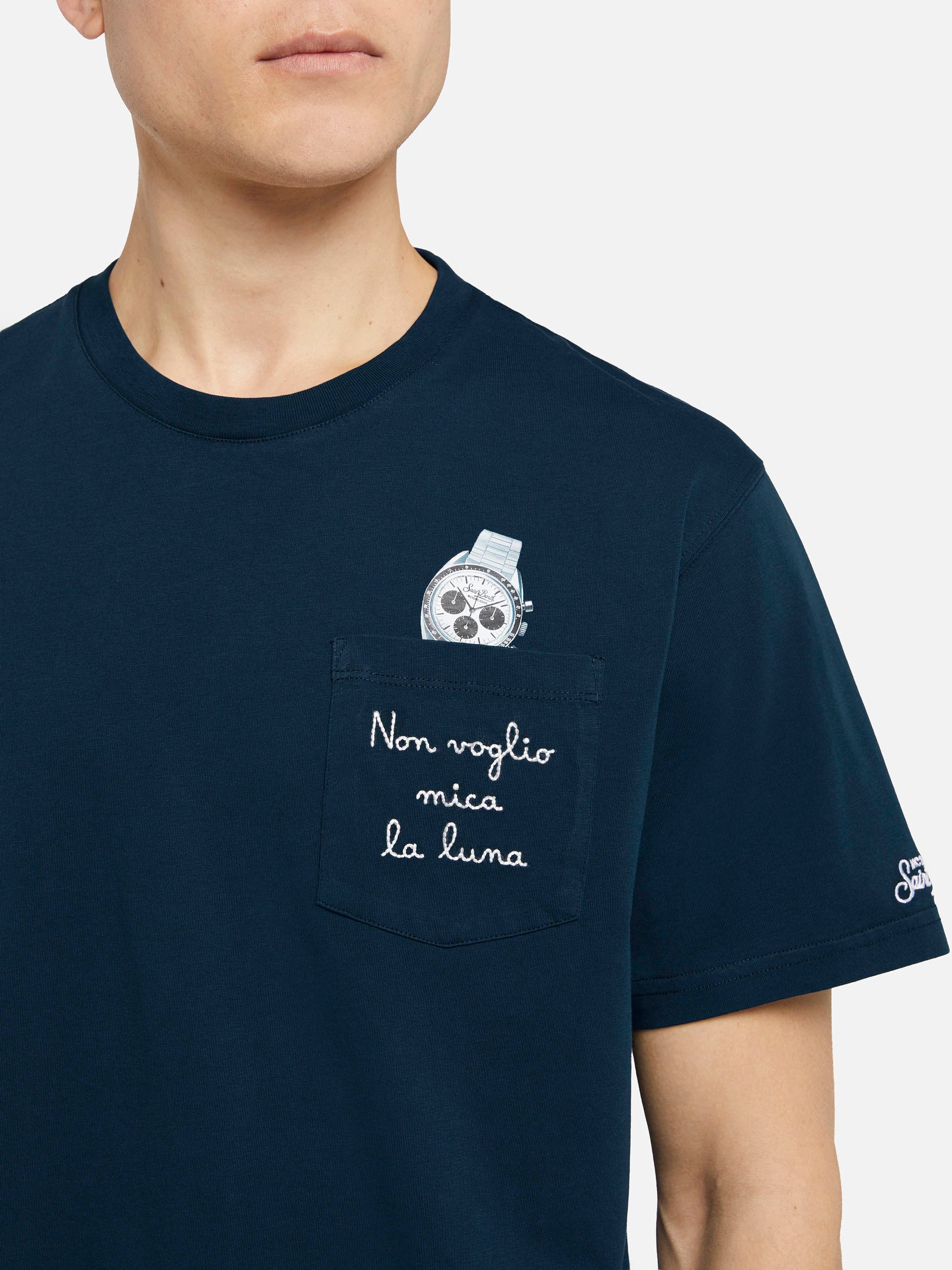 Tshirt in cotone Austin con ricamo e stampa orologio - Image 2