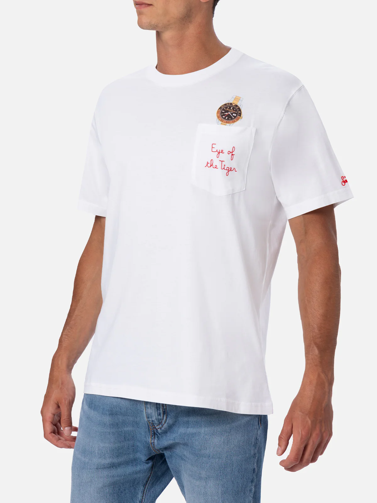 Tshirt in cotone Austin con ricamo e stampa orologio - Image 3