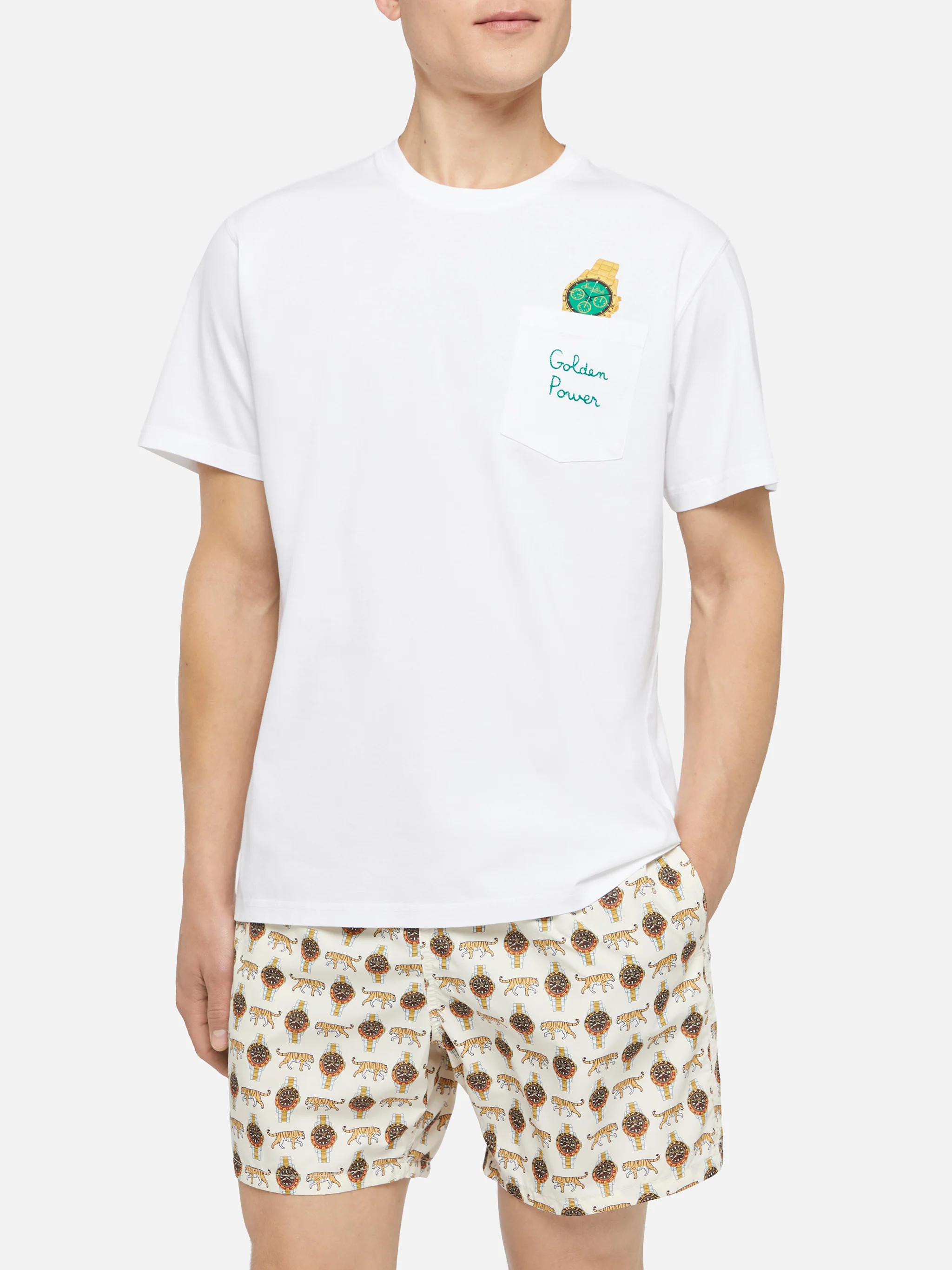 Tshirt in cotone Austin con ricamo e stampa orologio - Image 3