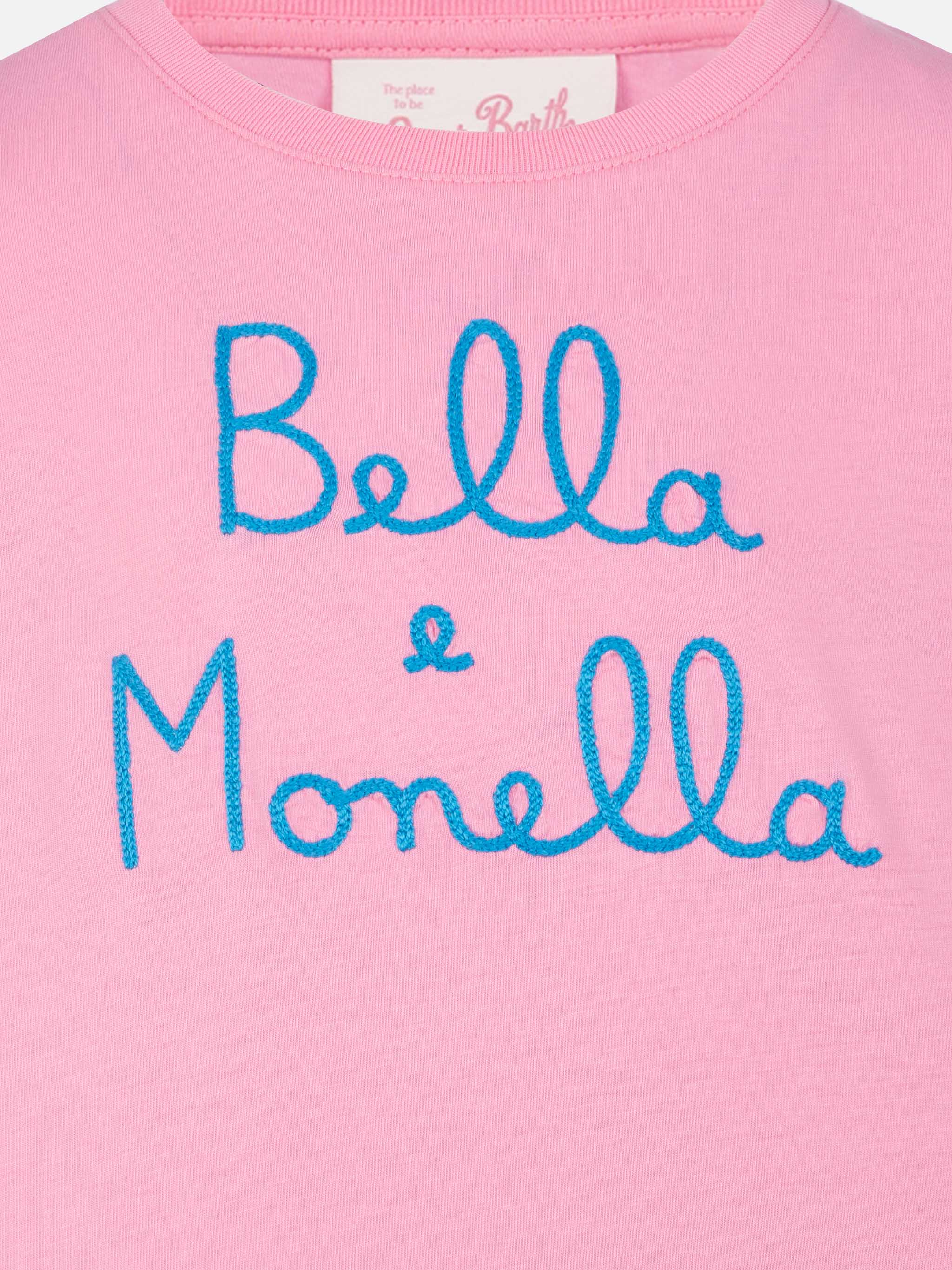 T-shirt Baby in cotone con volant e ricamo Bella e Monella - Image 3