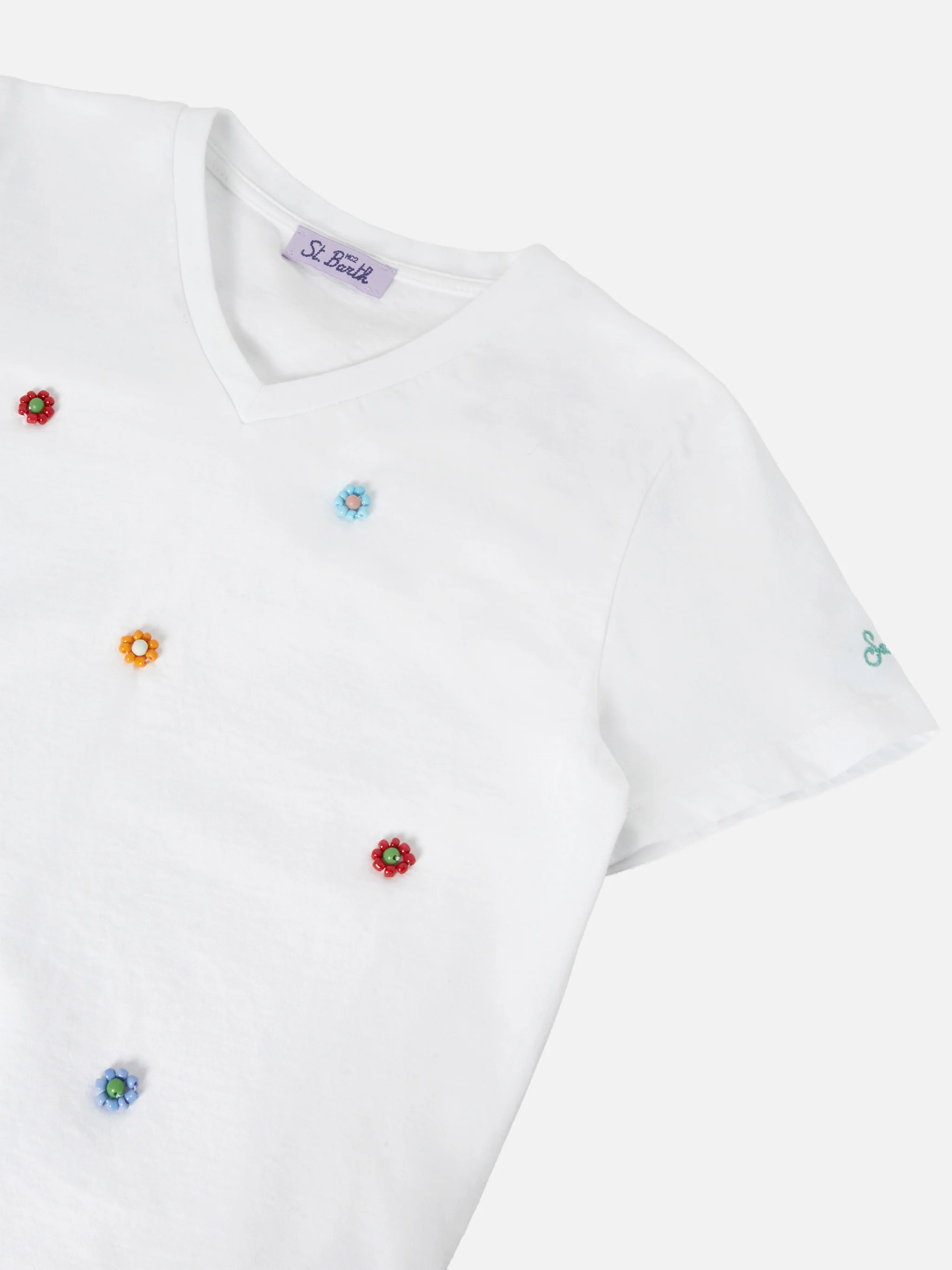 T-shirt in cotone Bessy Jr con applicazioni di perline - Image 2