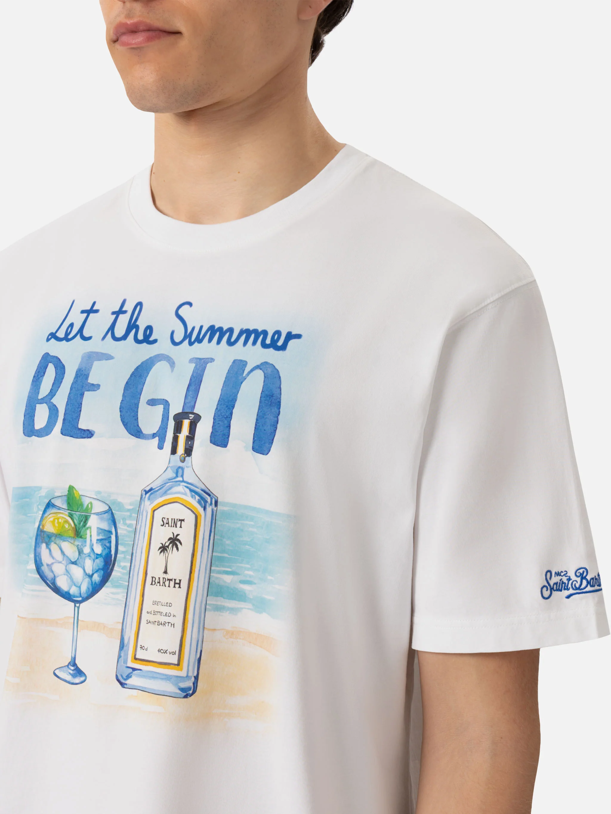 T-shirt Man stampa Let the summer be gin - Image 2