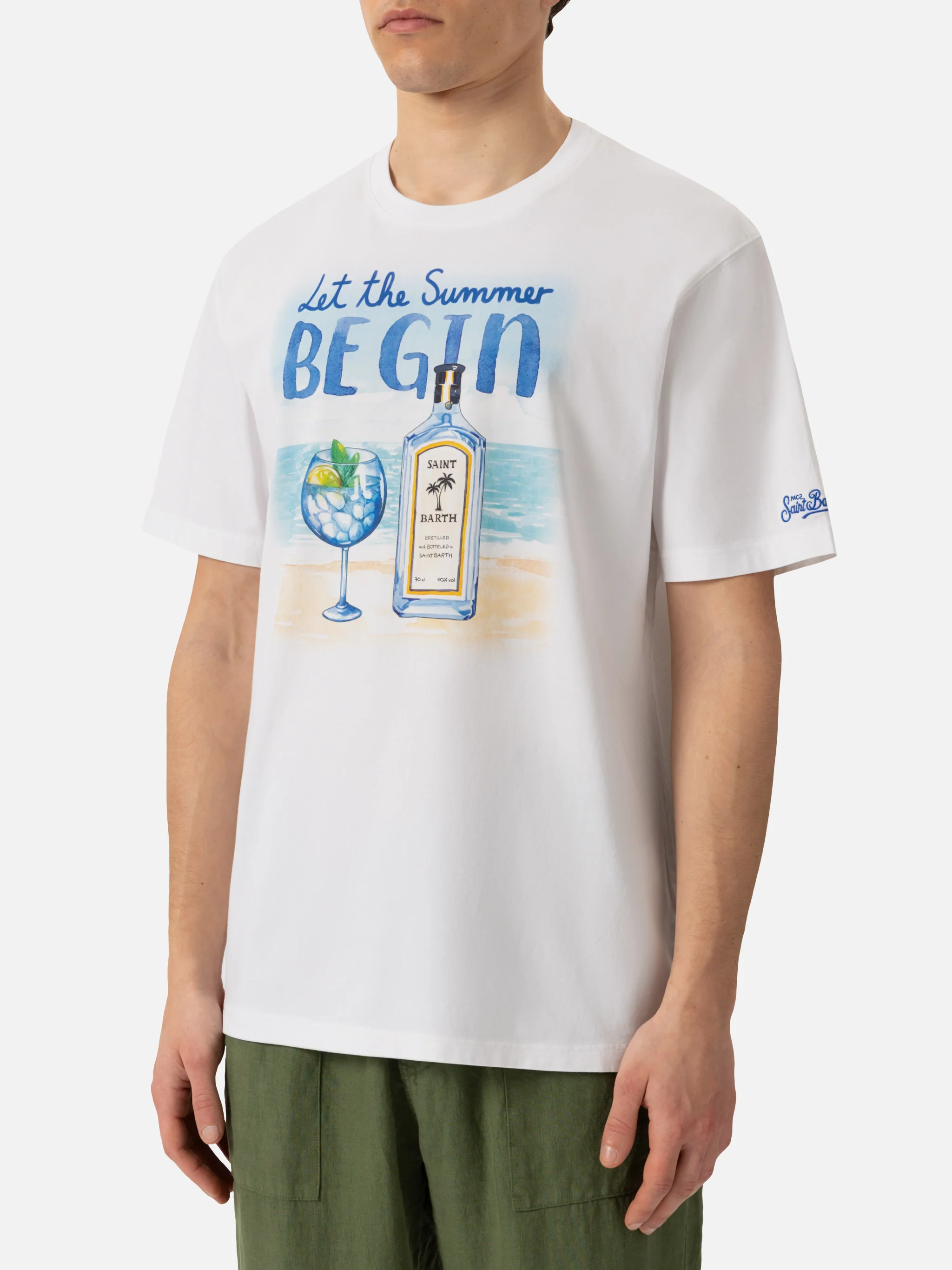 T-shirt Man stampa Let the summer be gin - Image 3