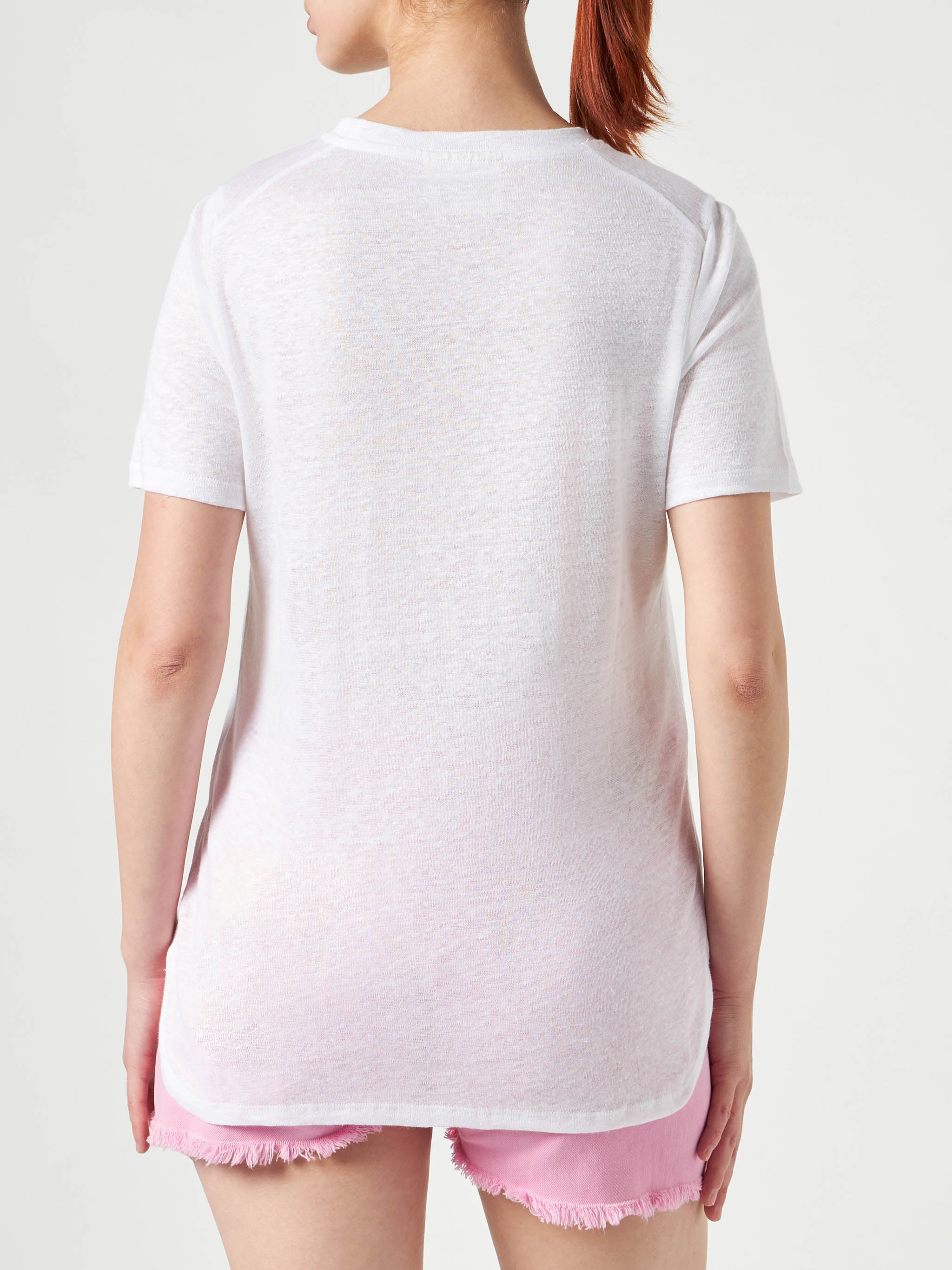 T-shirt in cotone con ricamo Love St. Barth - Image 3