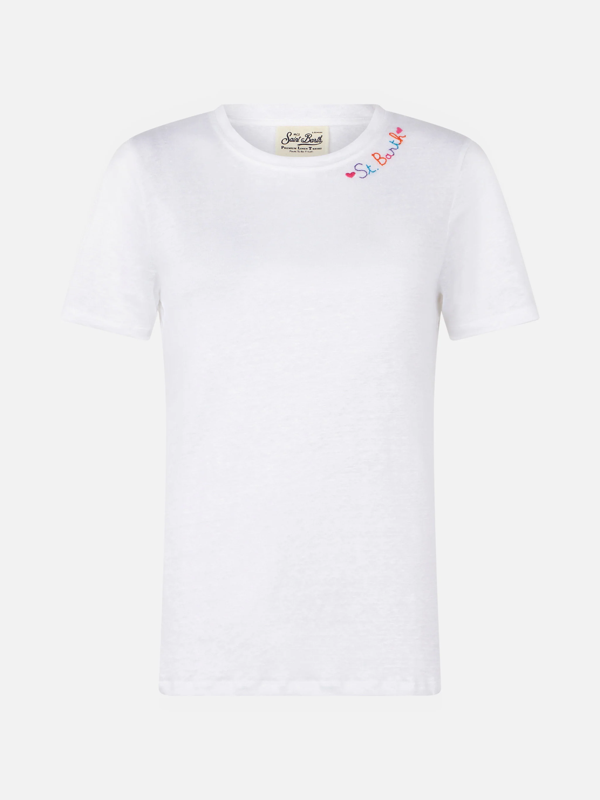 T-shirt in cotone con ricamo Love St. Barth - Image 4