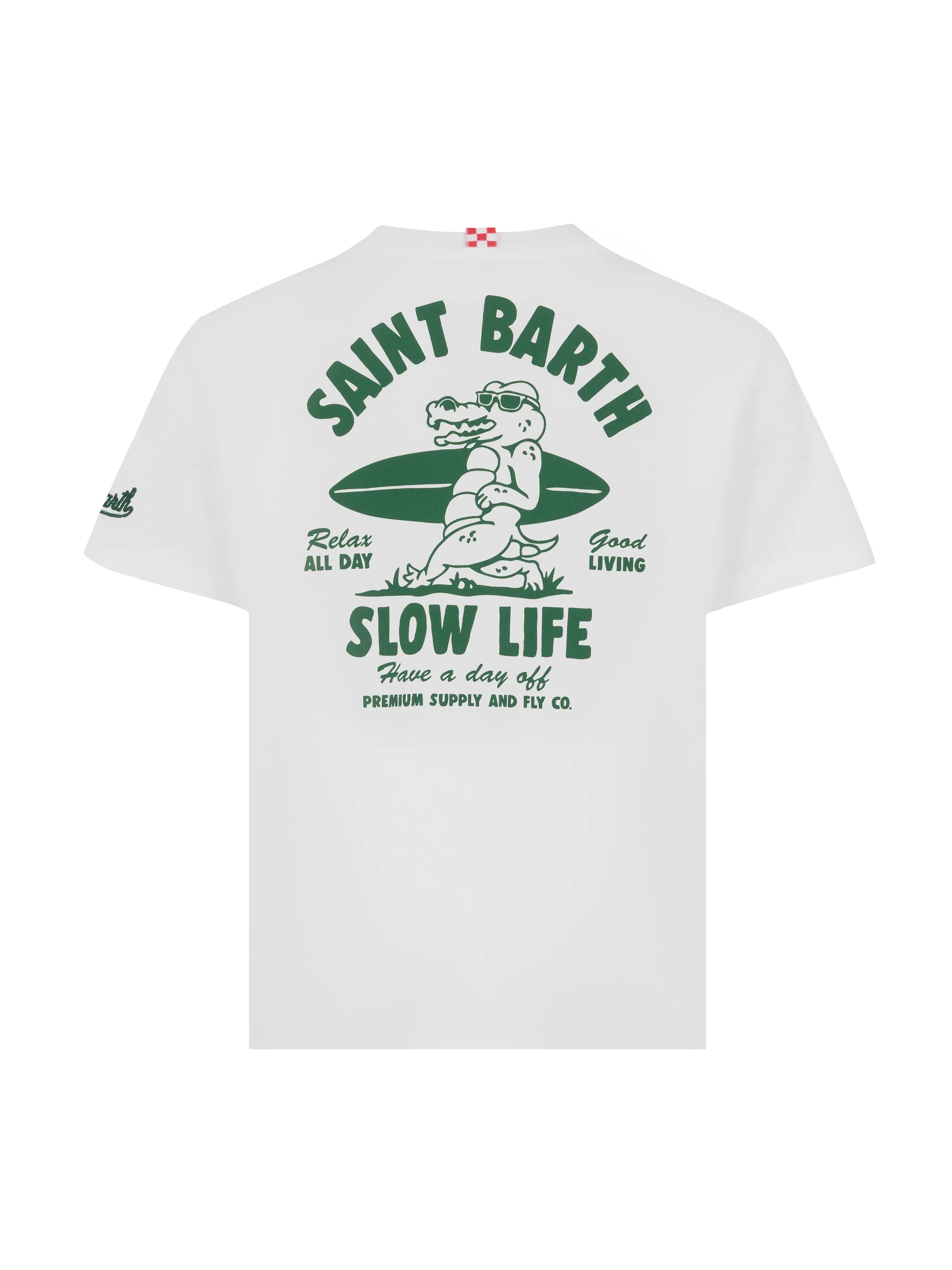 T-shirt in cotone con stampa Saint Barth slow  life - Image 2