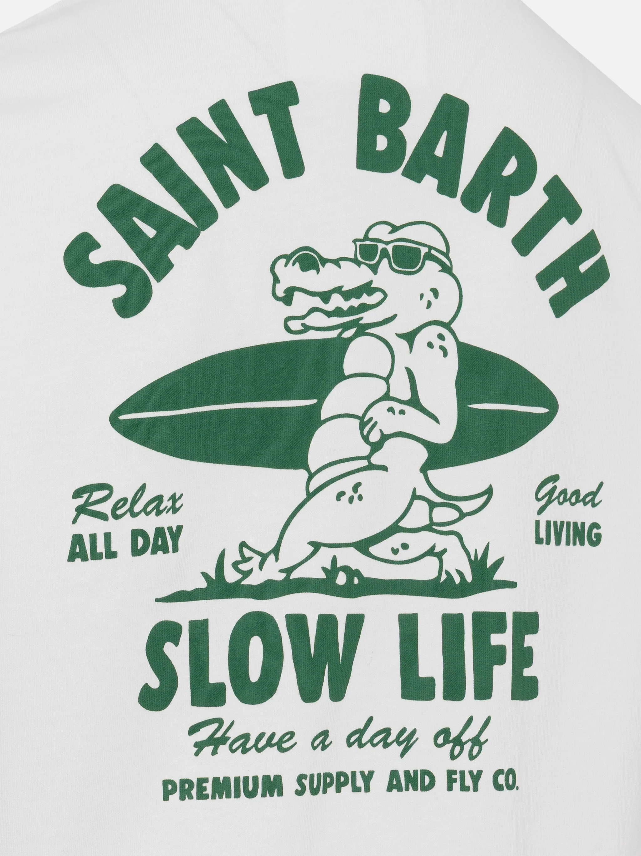 T-shirt in cotone con stampa Saint Barth slow  life - Image 4