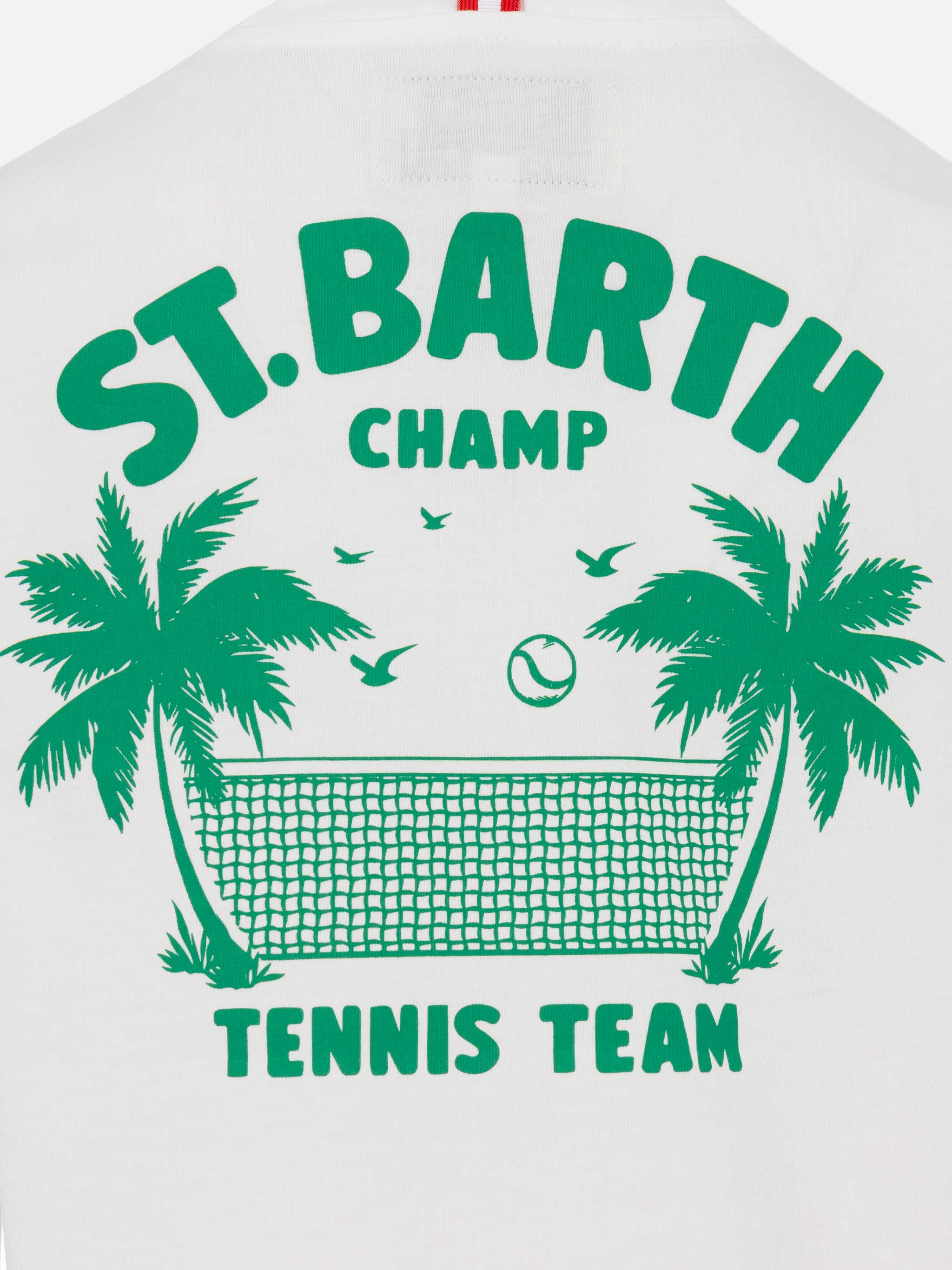 T-shirt in cotone con stampa Saint Barth tennis team - Image 3
