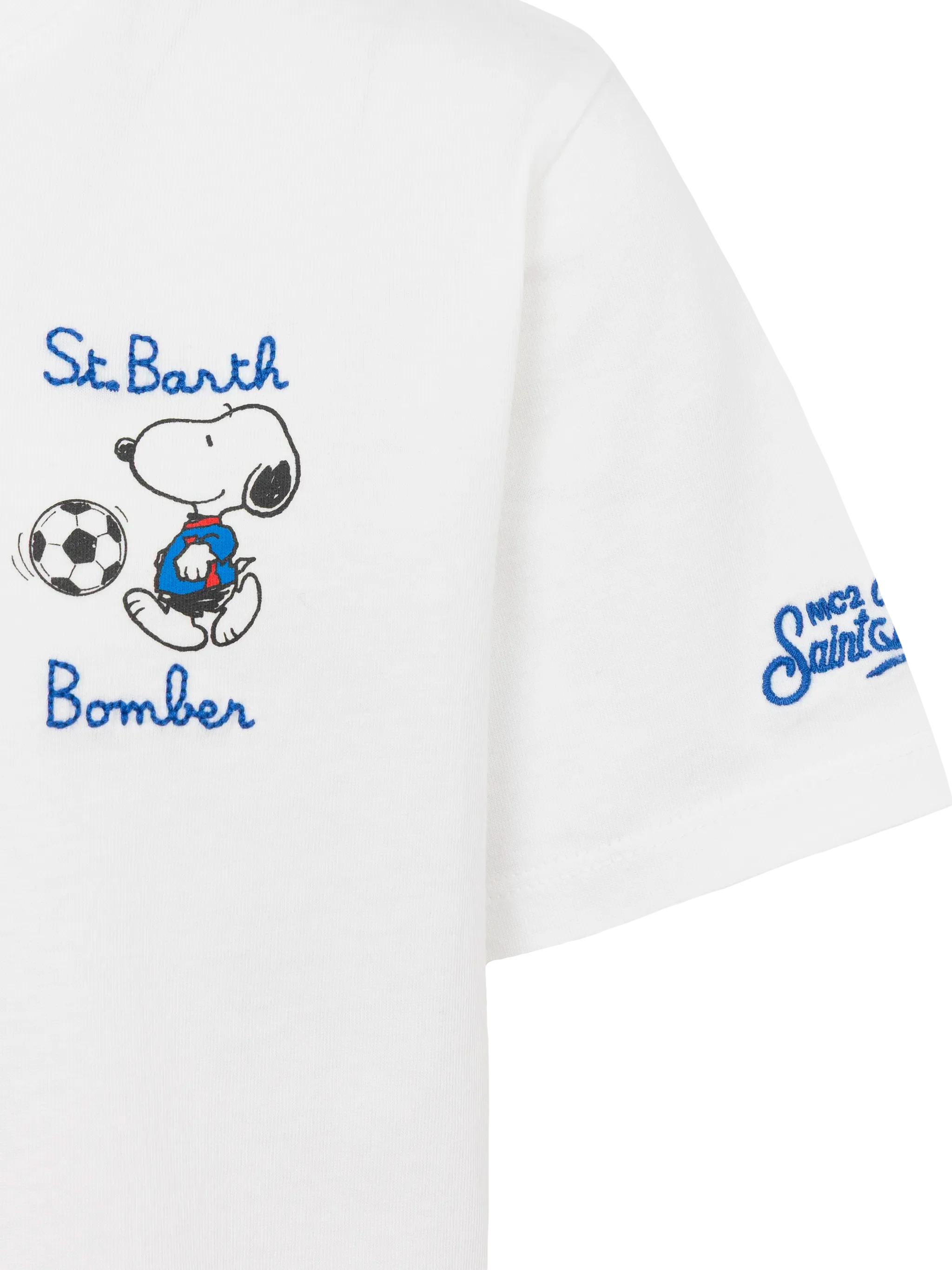 T-shirt in cotone con ricamo St. Barth bomber e stampa Snoopy | SNOOPY PEANUTS® SPECIAL EDITION - Image 3