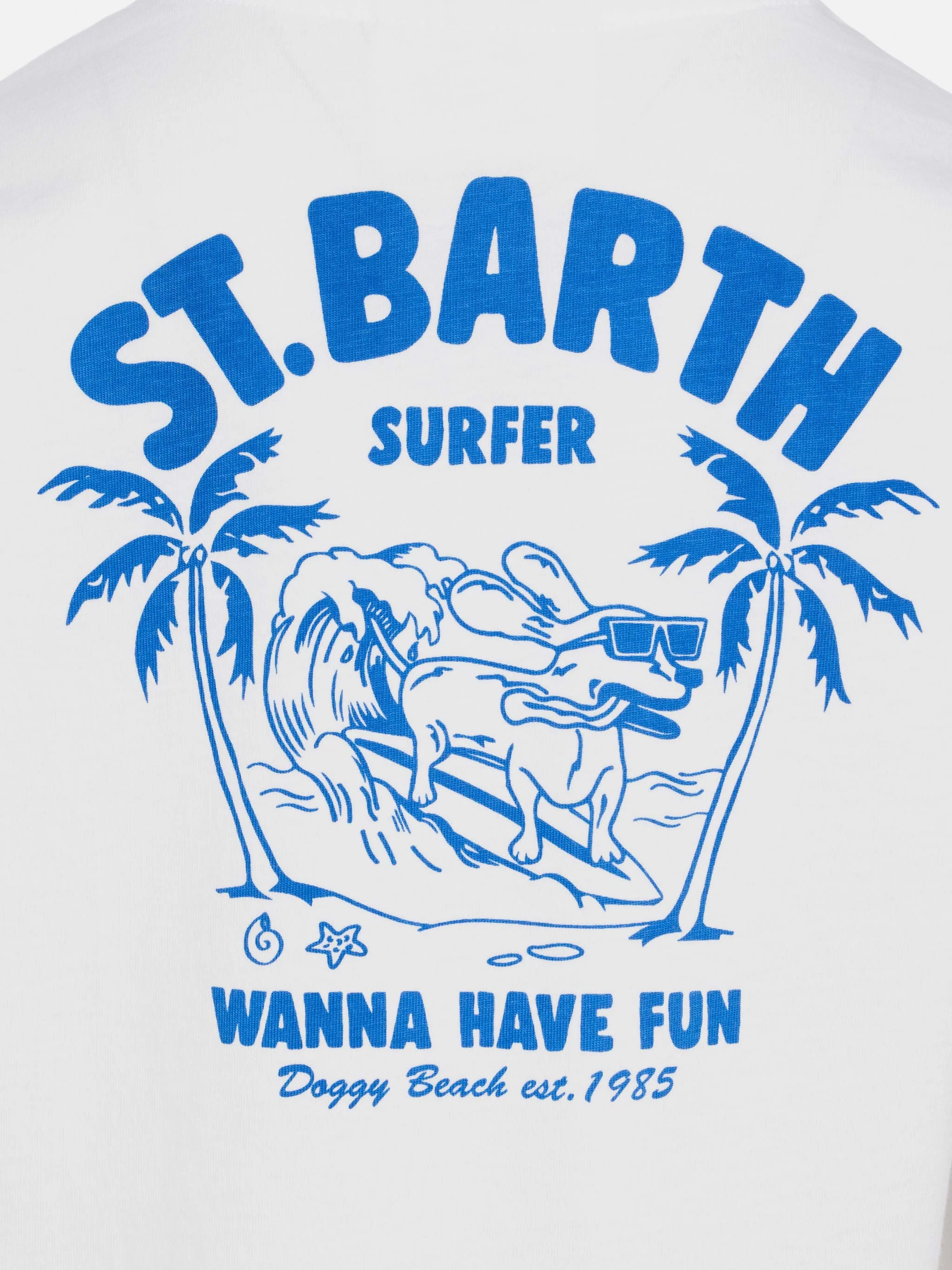 T-shirt in cotone con stampa St. Barth surfer - Image 3