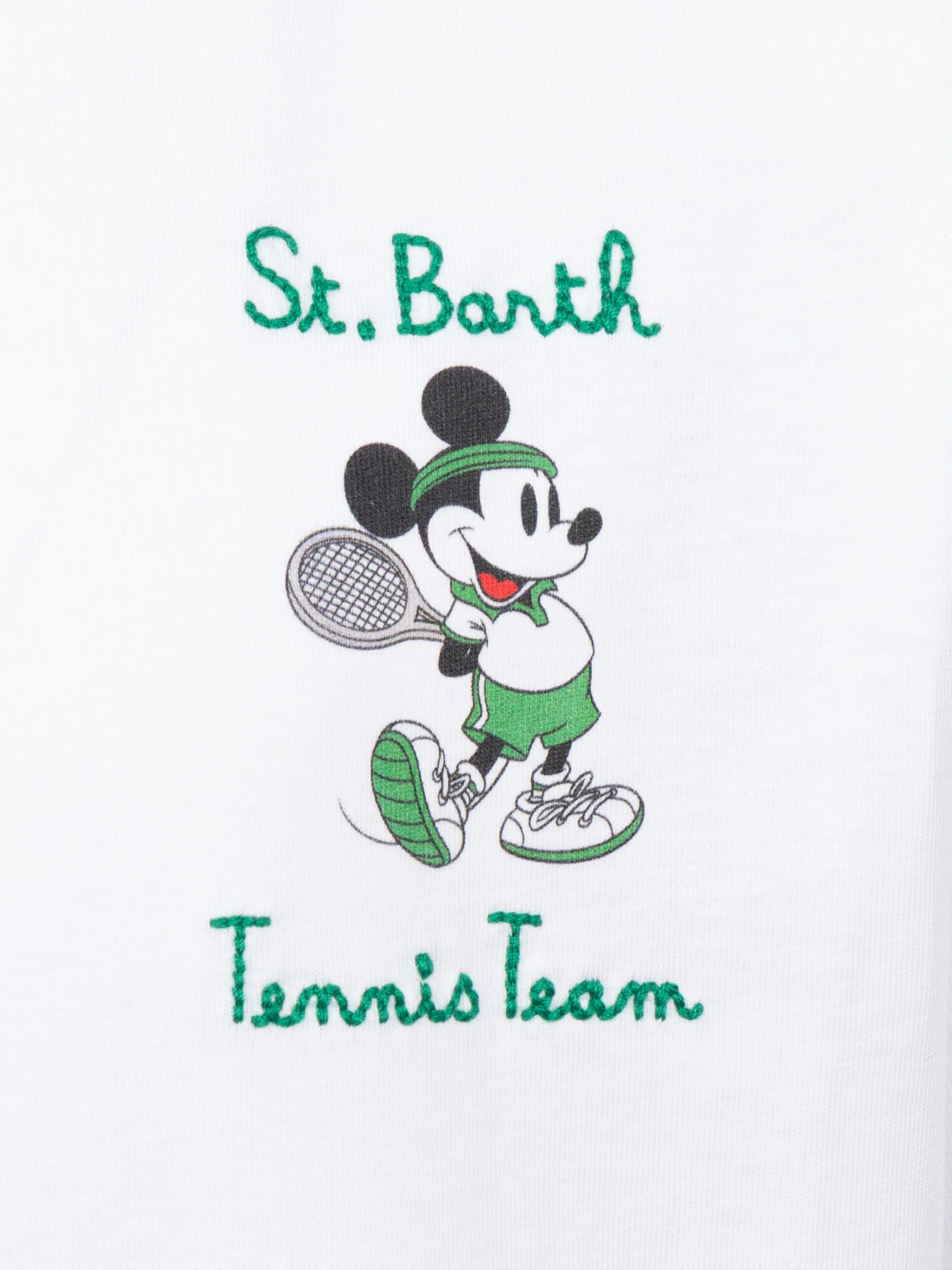 T-shirt in cotone con ricamo St. Barth tennis team e stampa Mickey Mouse | DISNEY® SPECIAL EDITION - Image 3