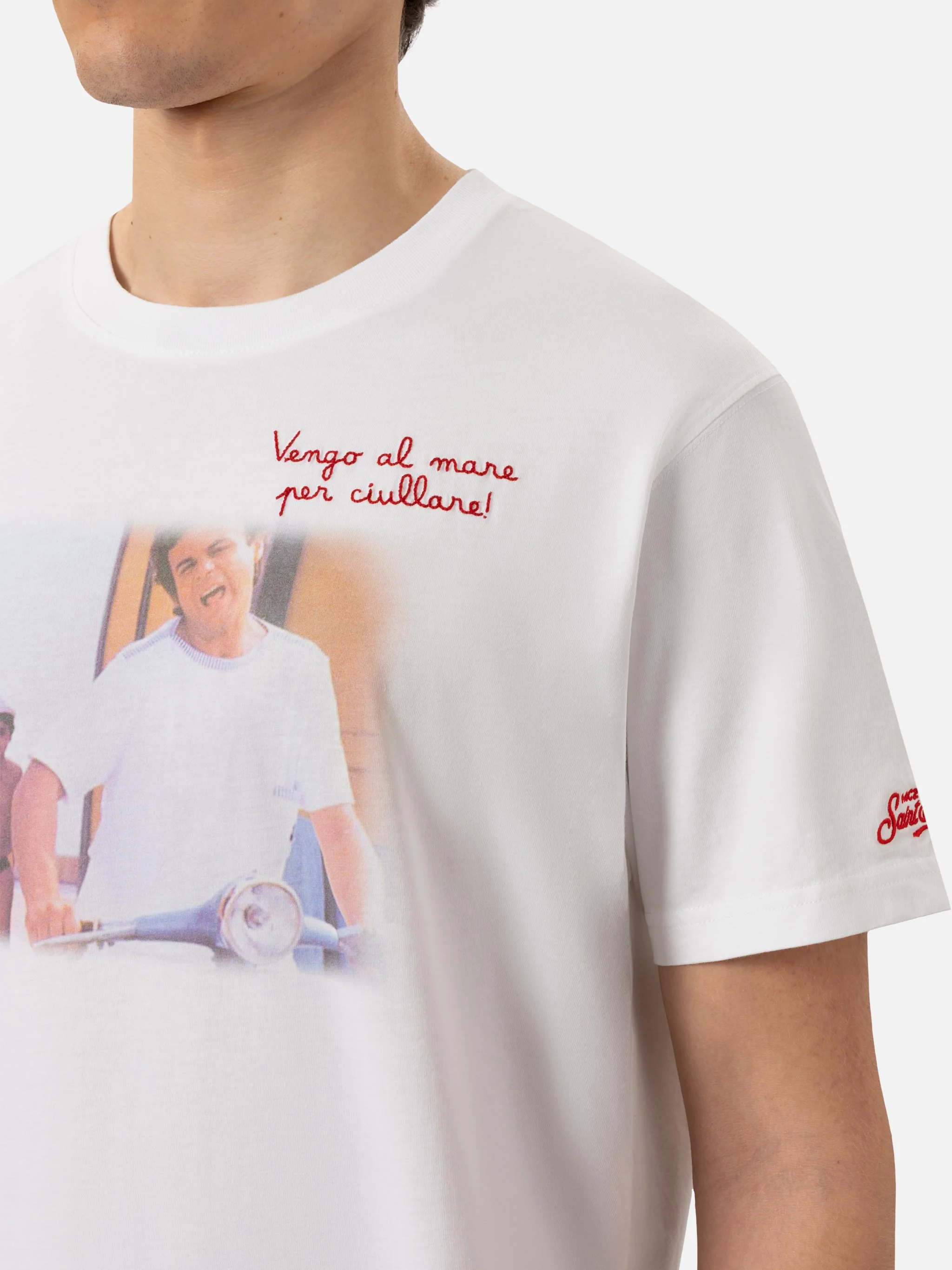T-shirt Man ricamo Vado al mare per... | Special Edition - Image 2