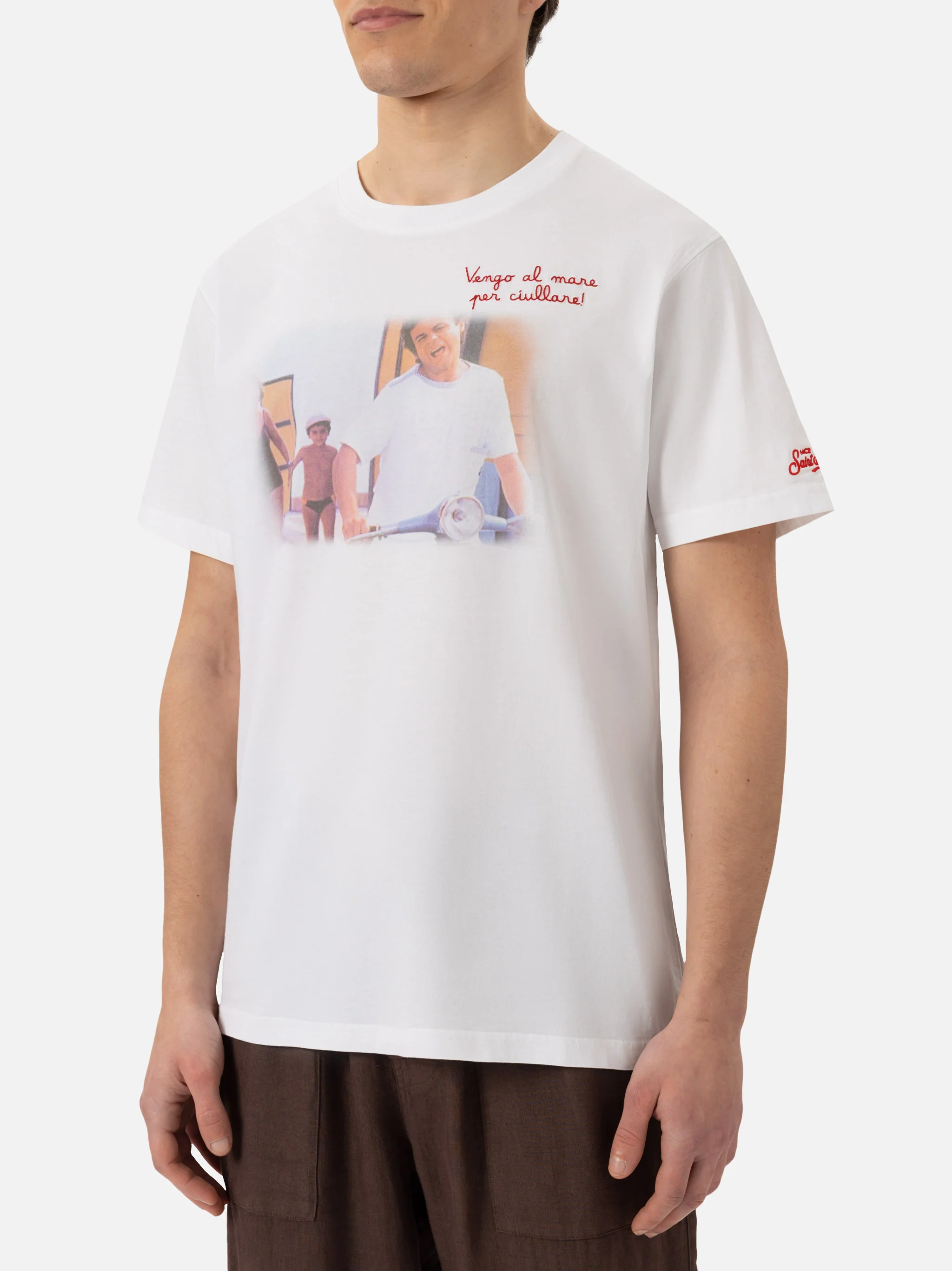 T-shirt Man ricamo Vado al mare per... | Special Edition - Image 3