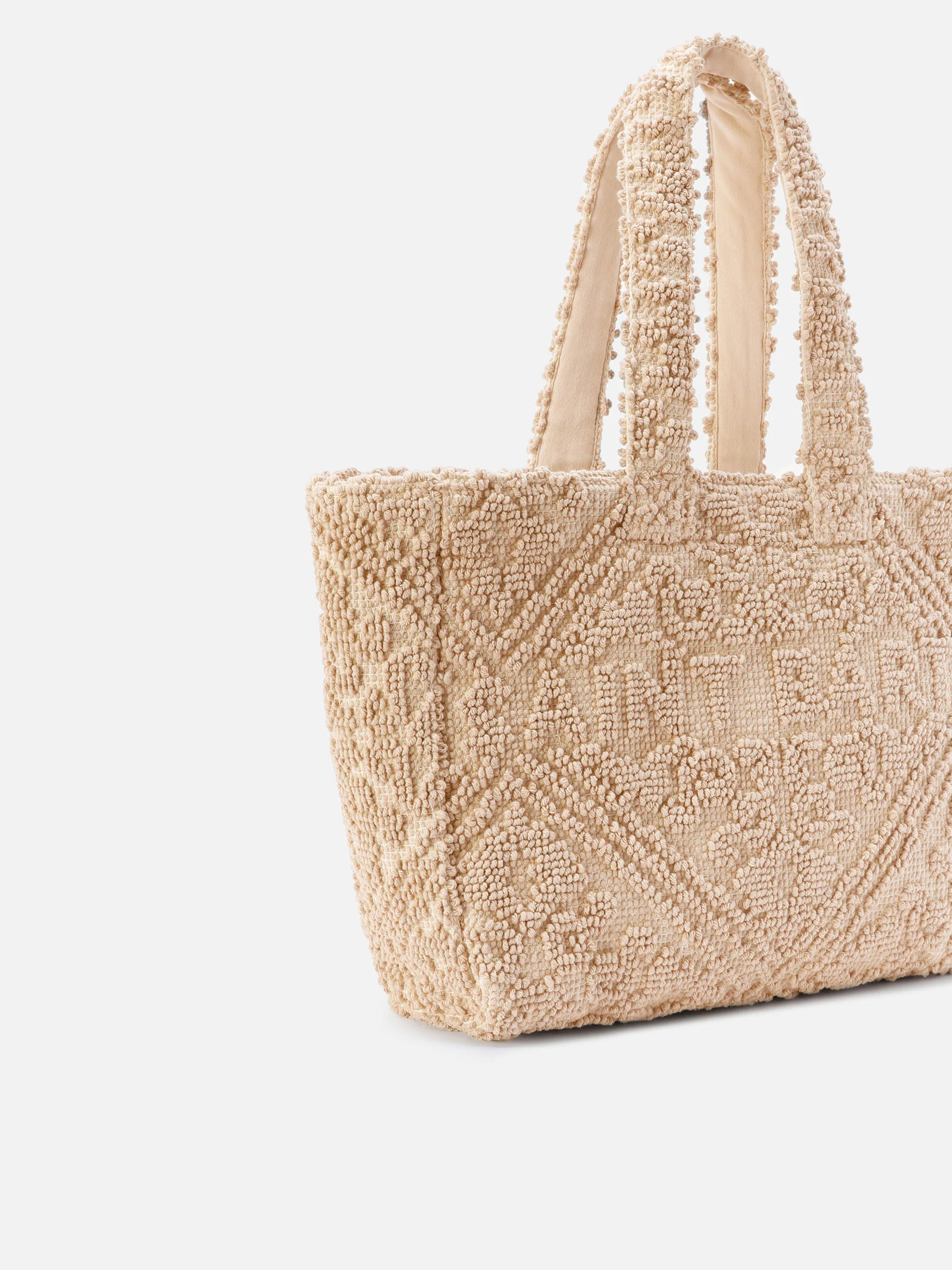 Borsa Tufting in cotone con ricamo in rilievo - Image 3