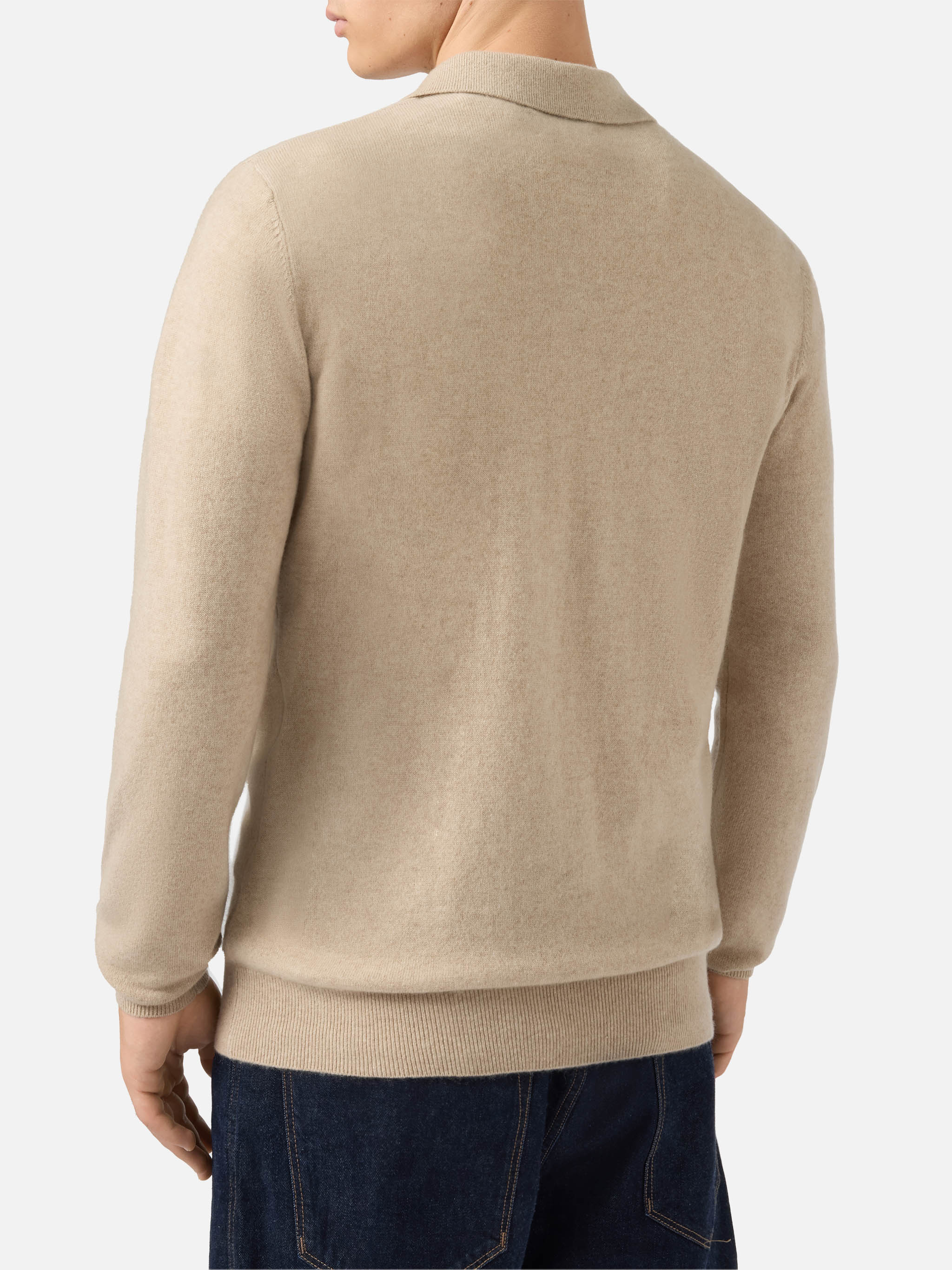Polo in maglia di cashmere Covent beige - Image 3