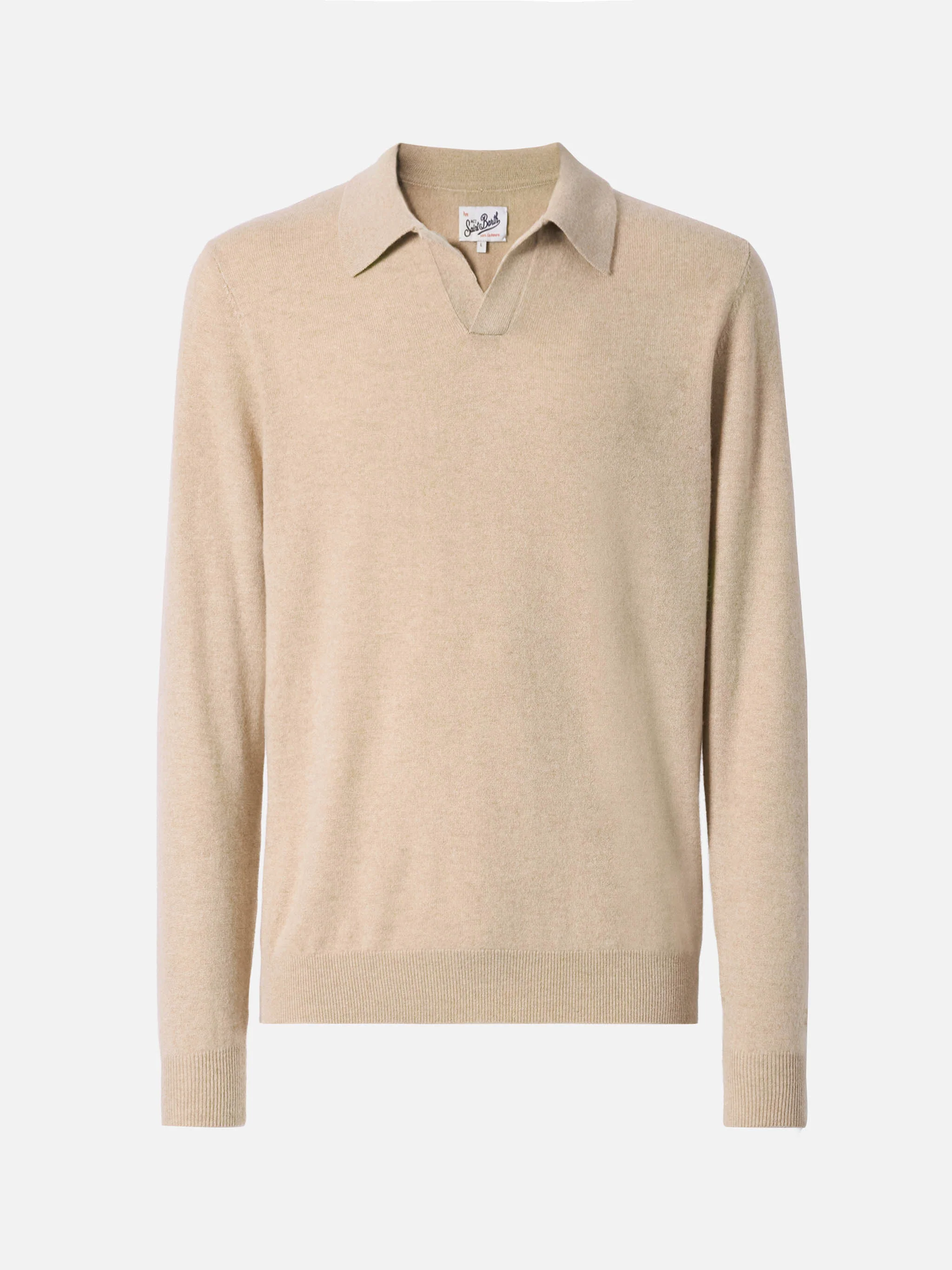 Polo in maglia di cashmere Covent beige - Image 5