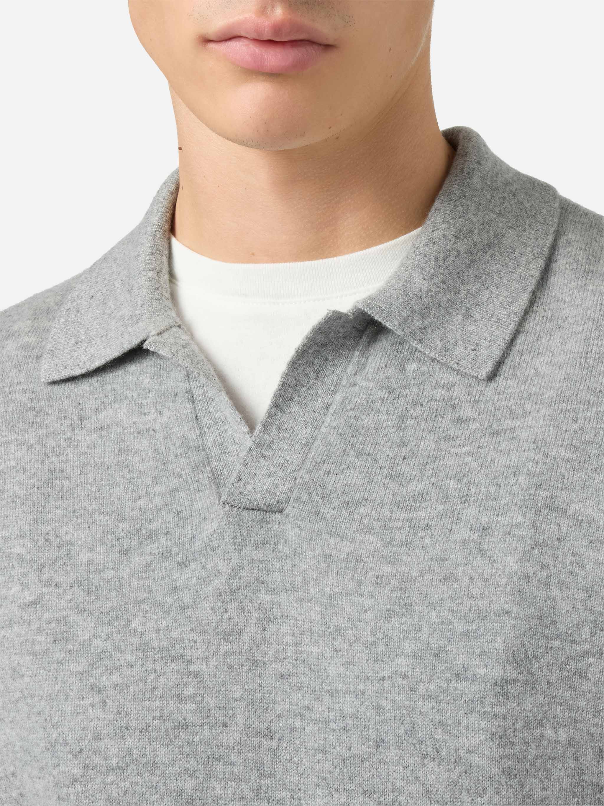 Polo in maglia di cashmere Covent grigio melange - Image 2