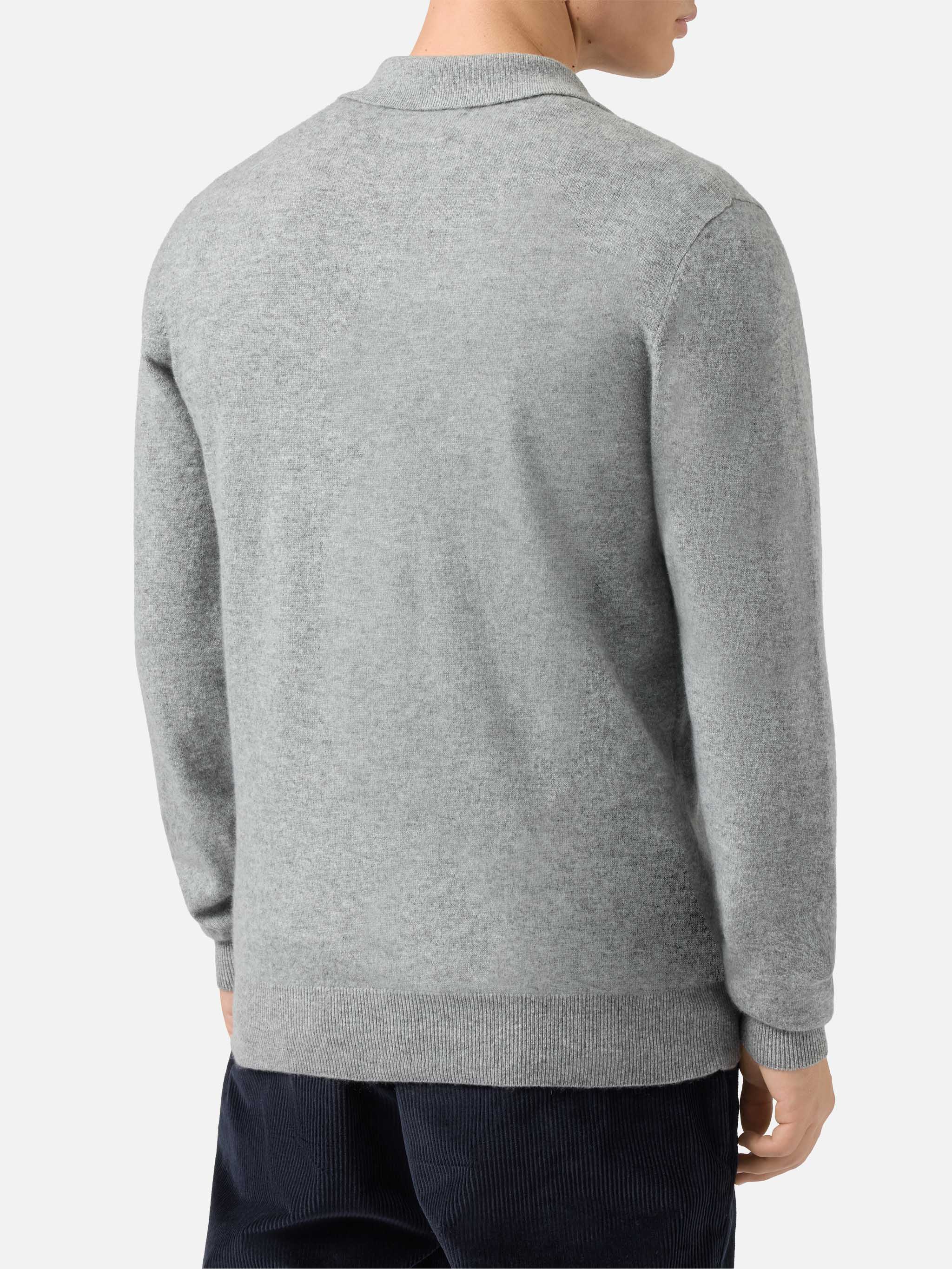Polo in maglia di cashmere Covent grigio melange - Image 3