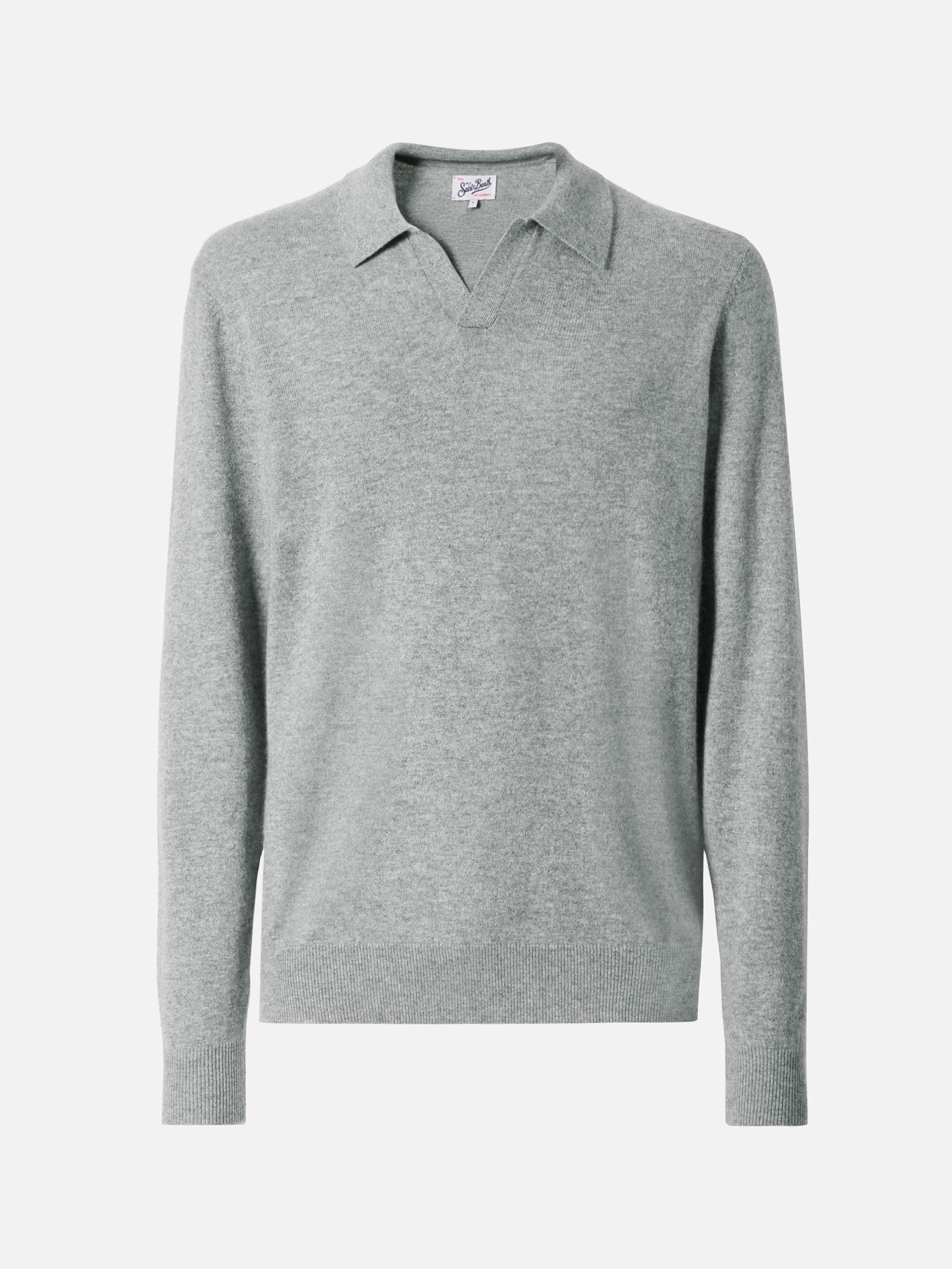 Polo in maglia di cashmere Covent grigio melange - Image 5