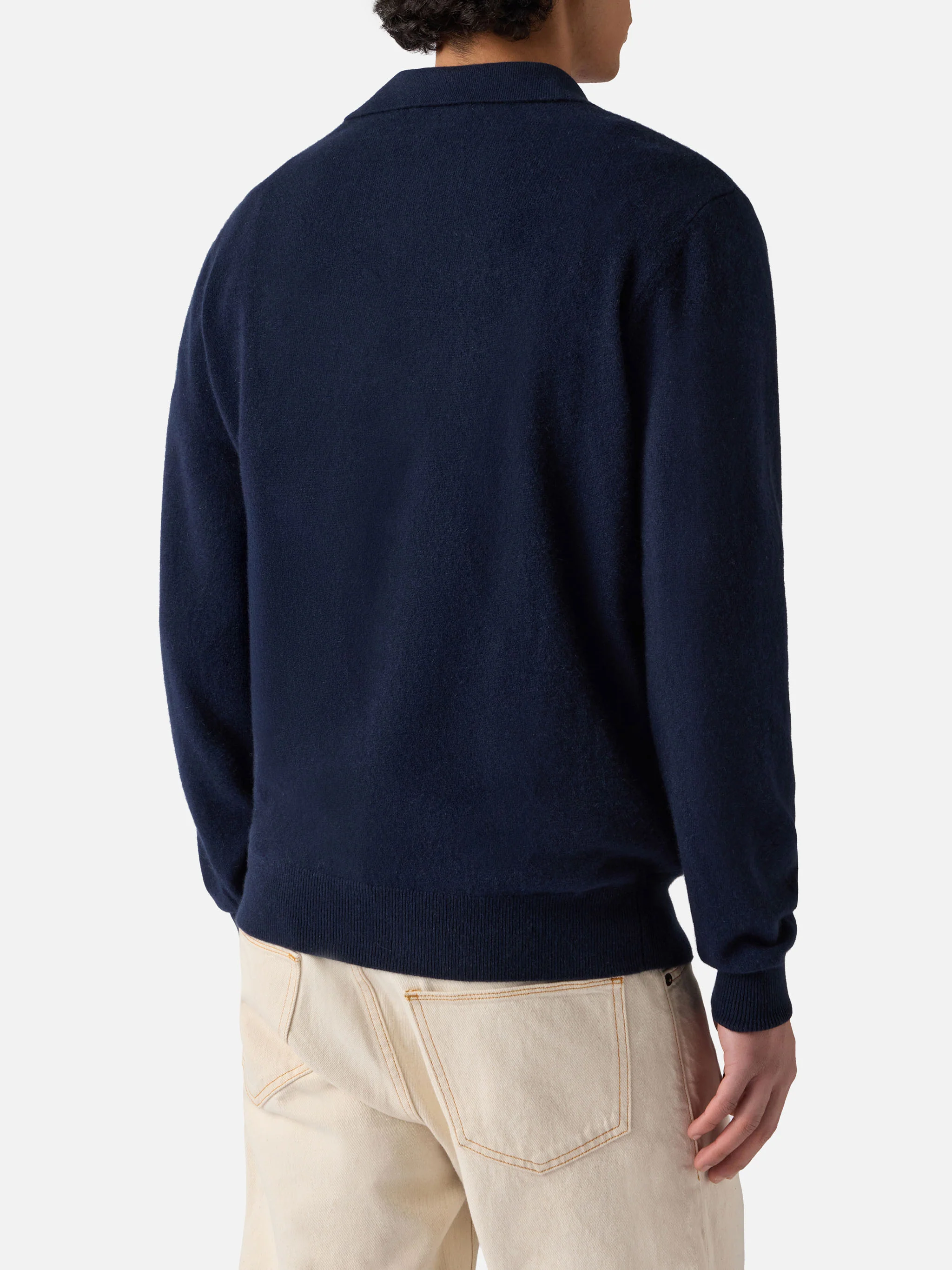 Polo in maglia di cashmere Covent blu notte - Image 3