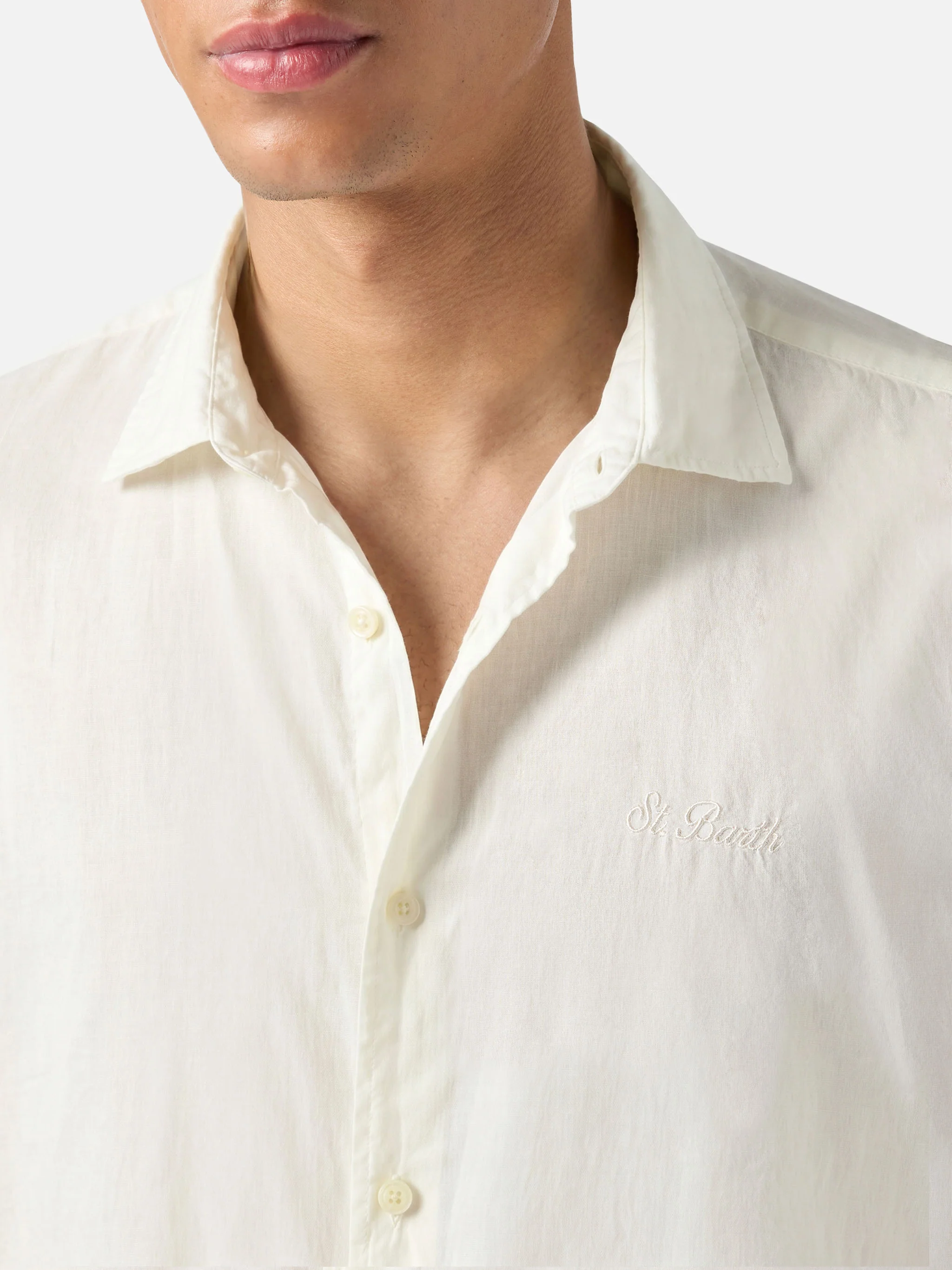 Camicia Chemise Ice in puro voile di cotone panna - Image 2