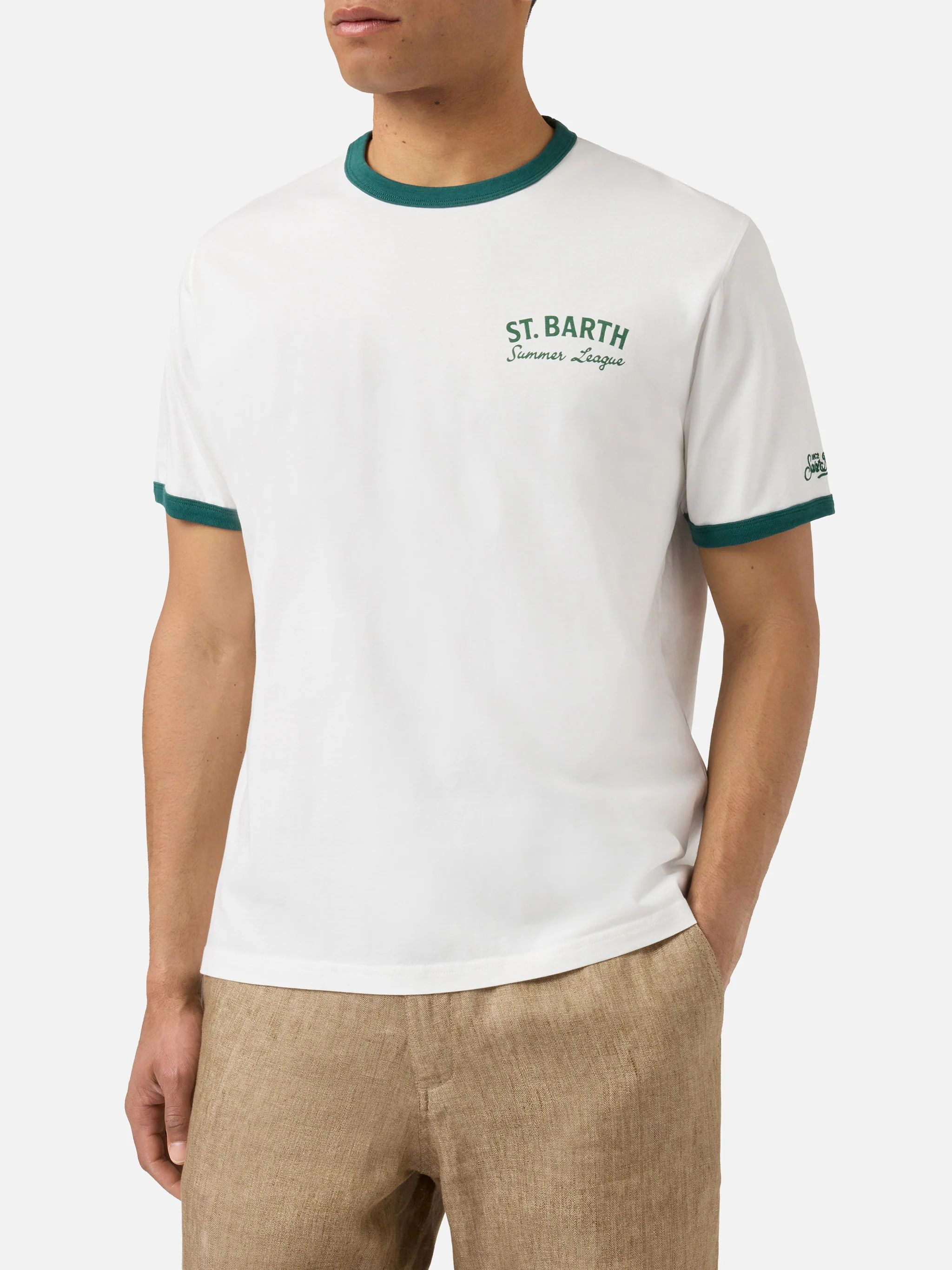 T-shirt Dean panna con stampa Tennis League e maxi grafica sul retro - Image 3