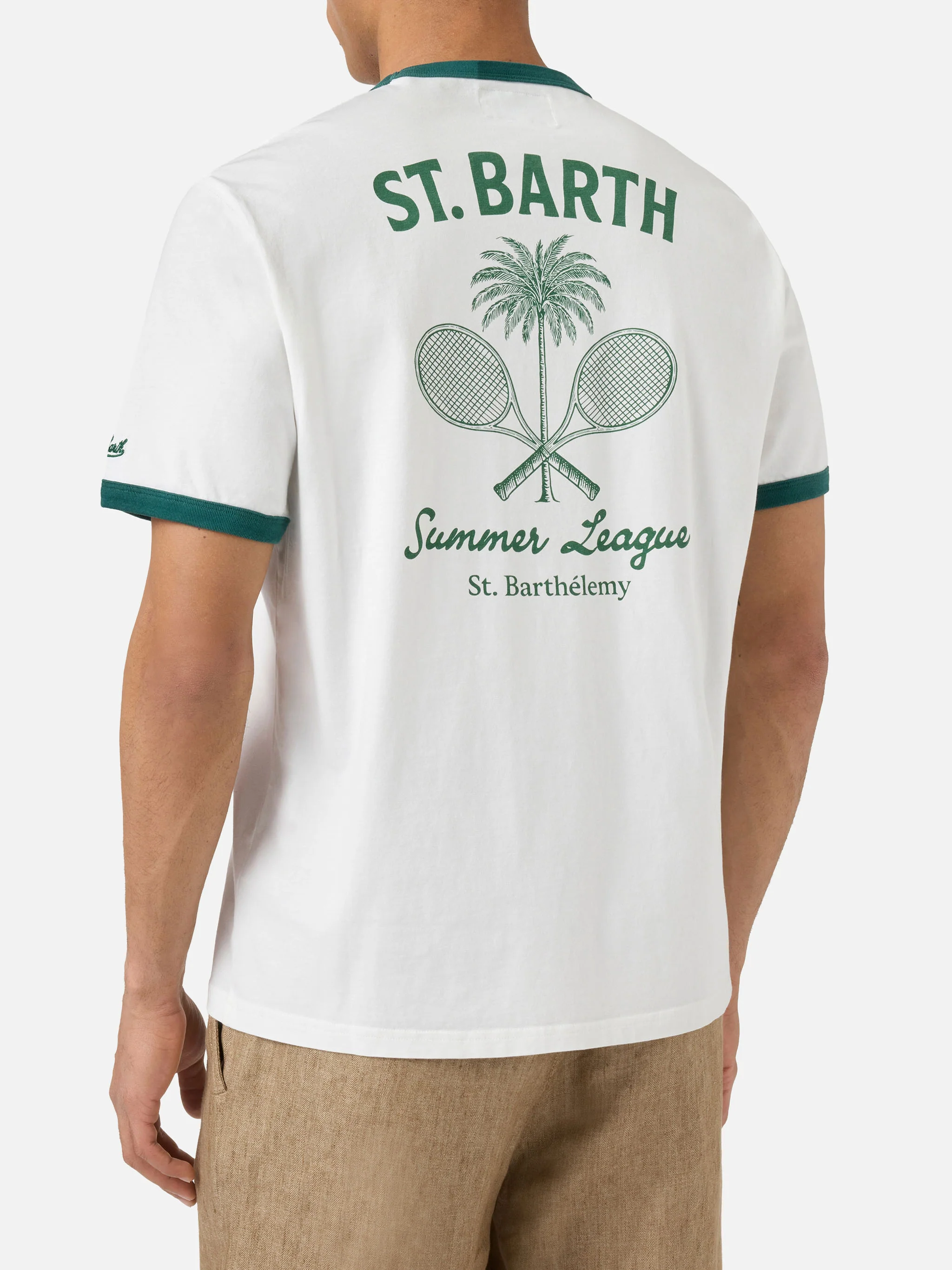 T-shirt Dean panna con stampa Tennis League e maxi grafica sul retro - Image 4
