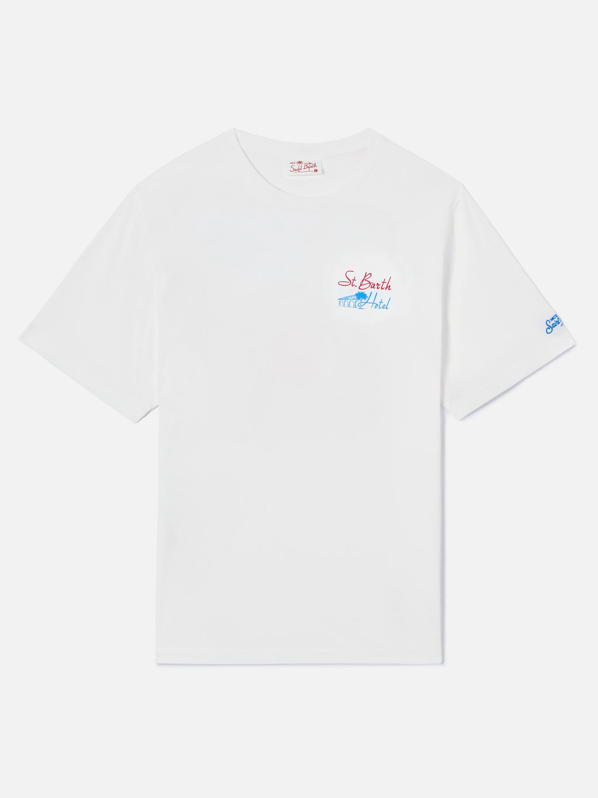 T-shirt Portland panna con stampa St. Barth Hotel - Image 5